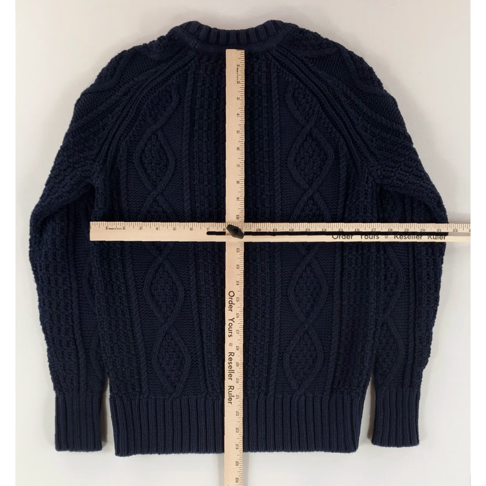 J.Crew J.CREW Sweater Long Sleeve Blue Cotton Mens S Pullover Chunky Knit Size US S / EU 44-46 / 1 - 6 Thumbnail