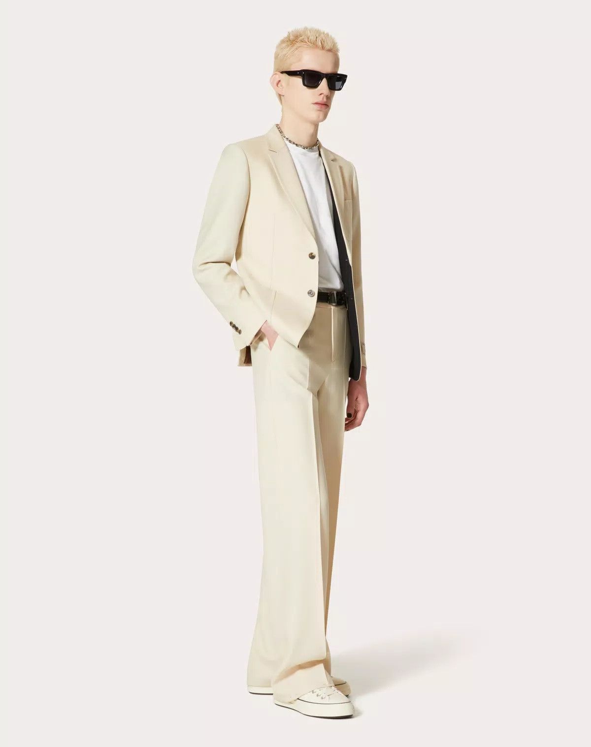 Valentino oc11z0625 Wool Trousers in White/Ivory Size US 36 / EU 52 - 3 Thumbnail