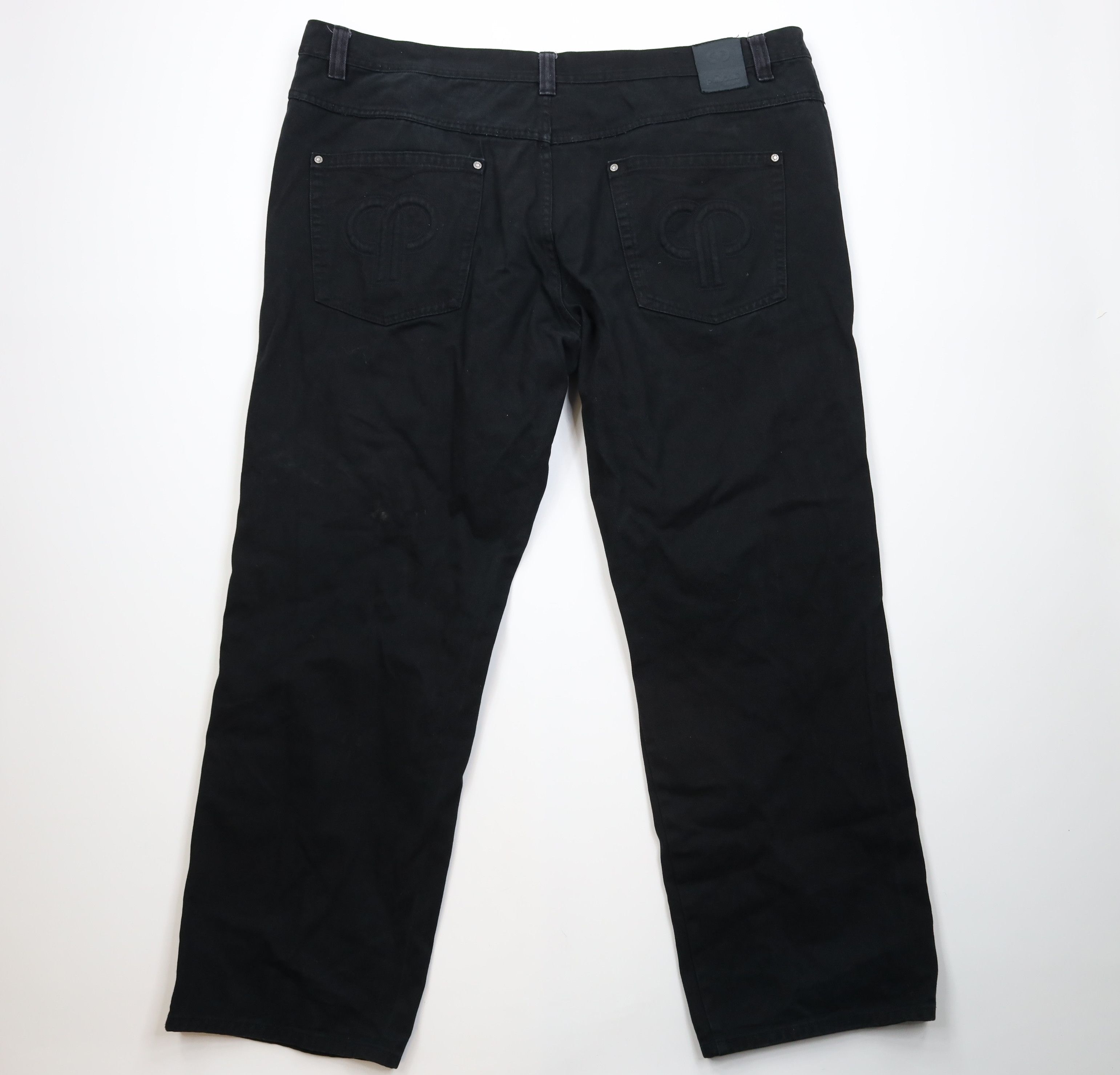 Pelle Pelle Vintage 90s Y2K Pelle Pelle Baggy Wide Leg Denim Jeans Black Size US 44 / EU 60 - 11 Thumbnail