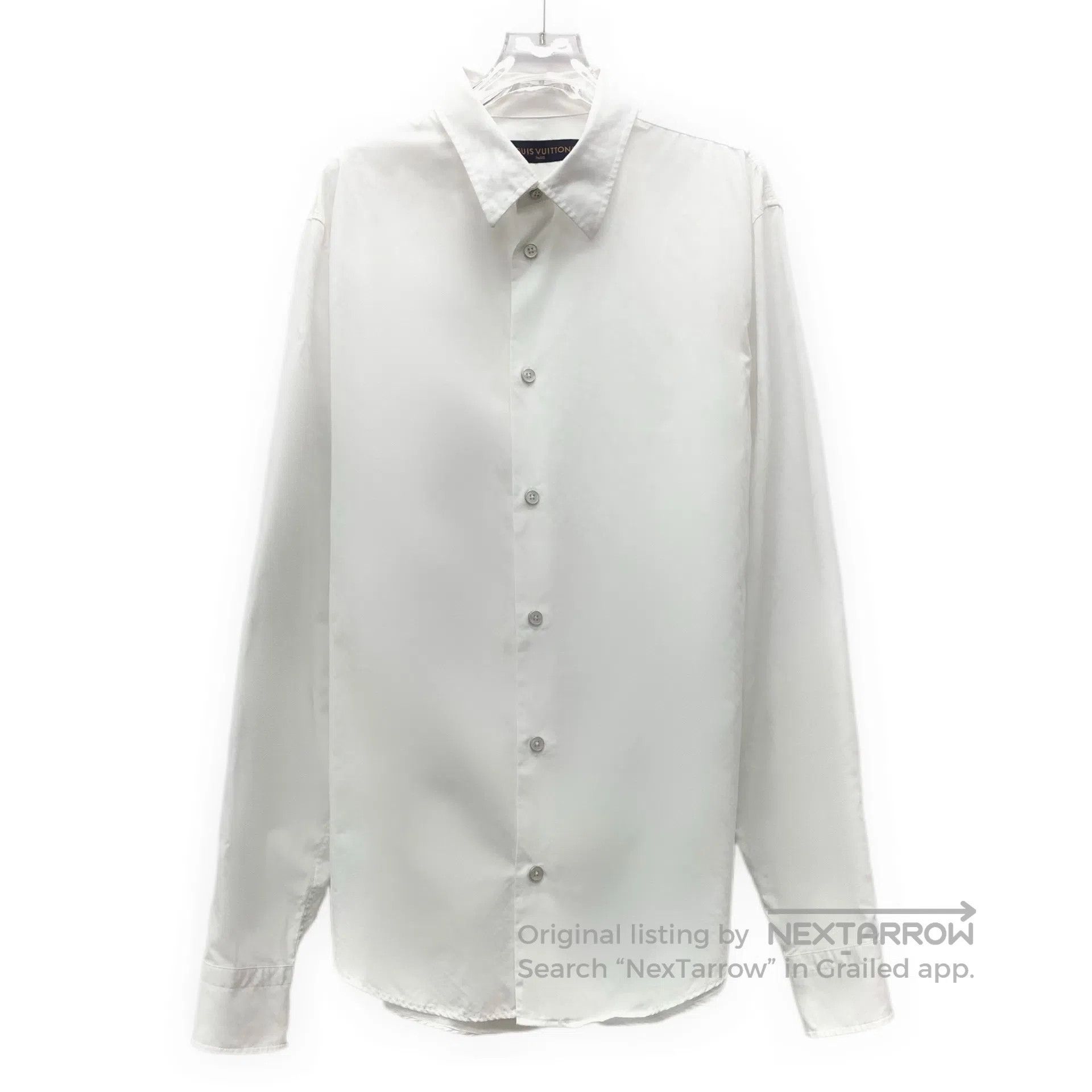 Louis Vuitton Louis Vuitton White textured jacquard cotton collar long-s Size US L / EU 52-54 / 3 - 1 Thumbnail