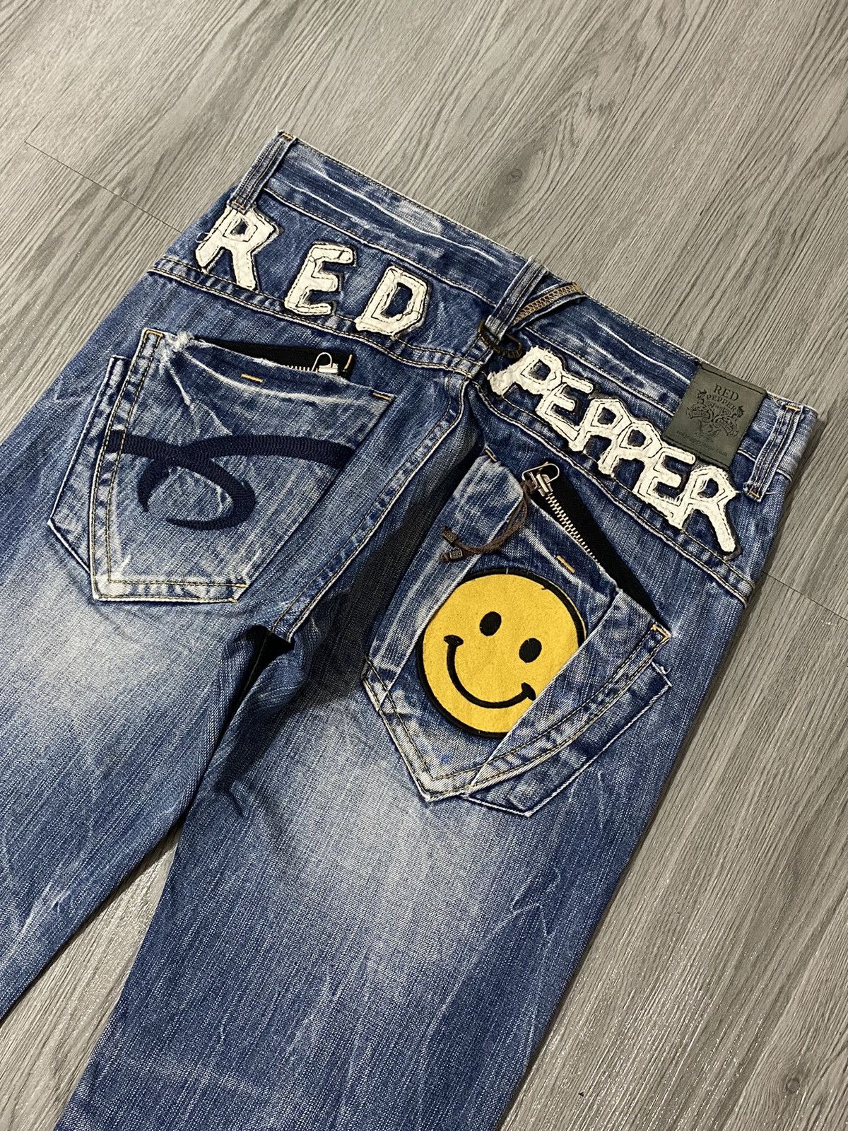 Hysteric Glamour Japan Red Pepper Smiley x Peace Patchwork Jeans Size US 34 / EU 50 - 14 Thumbnail