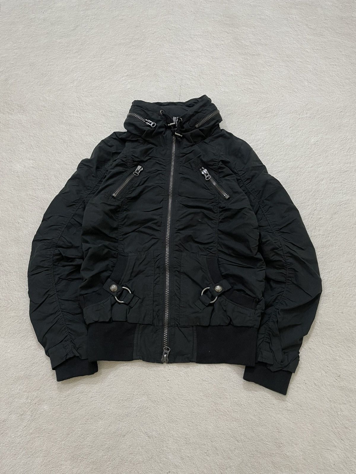 Japanese Brand 00s Japan Black Multi-Zip Hooded Jacket Tech Biker vkei LGB Size US M / EU 48-50 / 2 - 1 Thumbnail