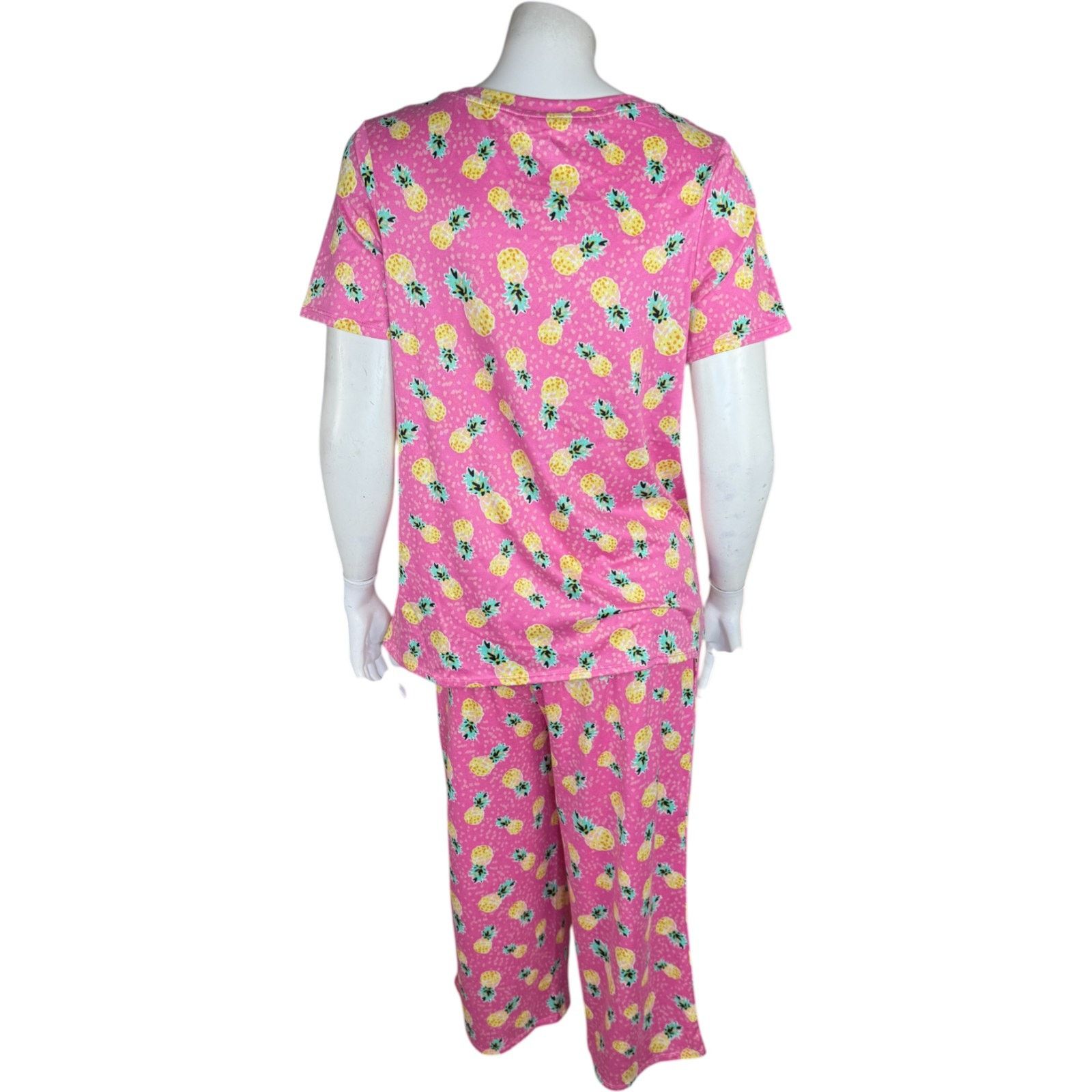 Other Cuddl Duds Comfort Code Pineapple Pajama Set XS Pink Capri Size ONE SIZE - 8 Thumbnail