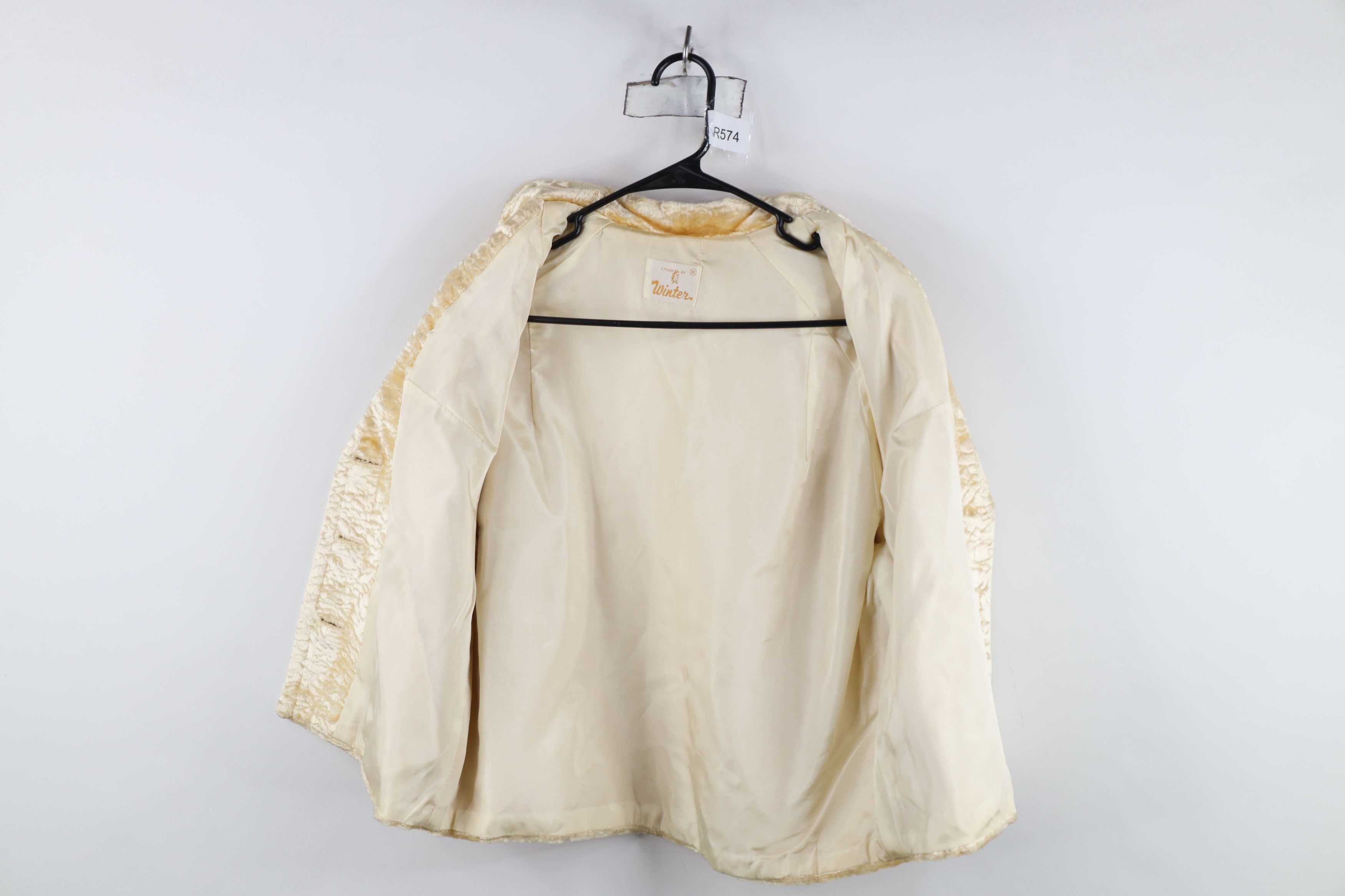 Vintage Vintage 50s 60s Streetwear Velvet Flower Jacket USA Cream Size M / US 6-8 / IT 42-44 - 10 Thumbnail