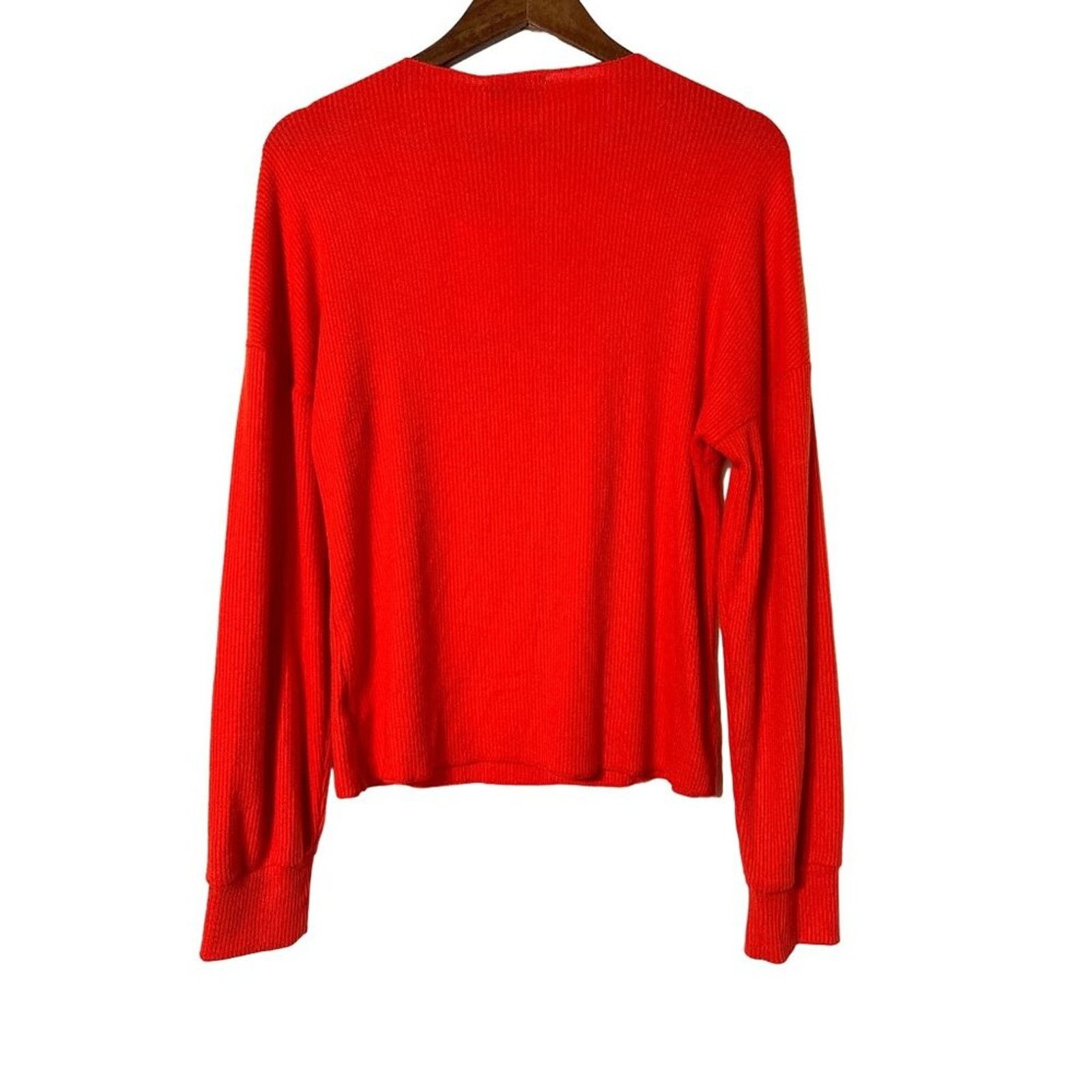 Other LNA Cori Ribbed Cutout Sweater Top Red Long Sleeve 1X NWT Size XL / US 12-14 / IT 48-50 - 5 Thumbnail