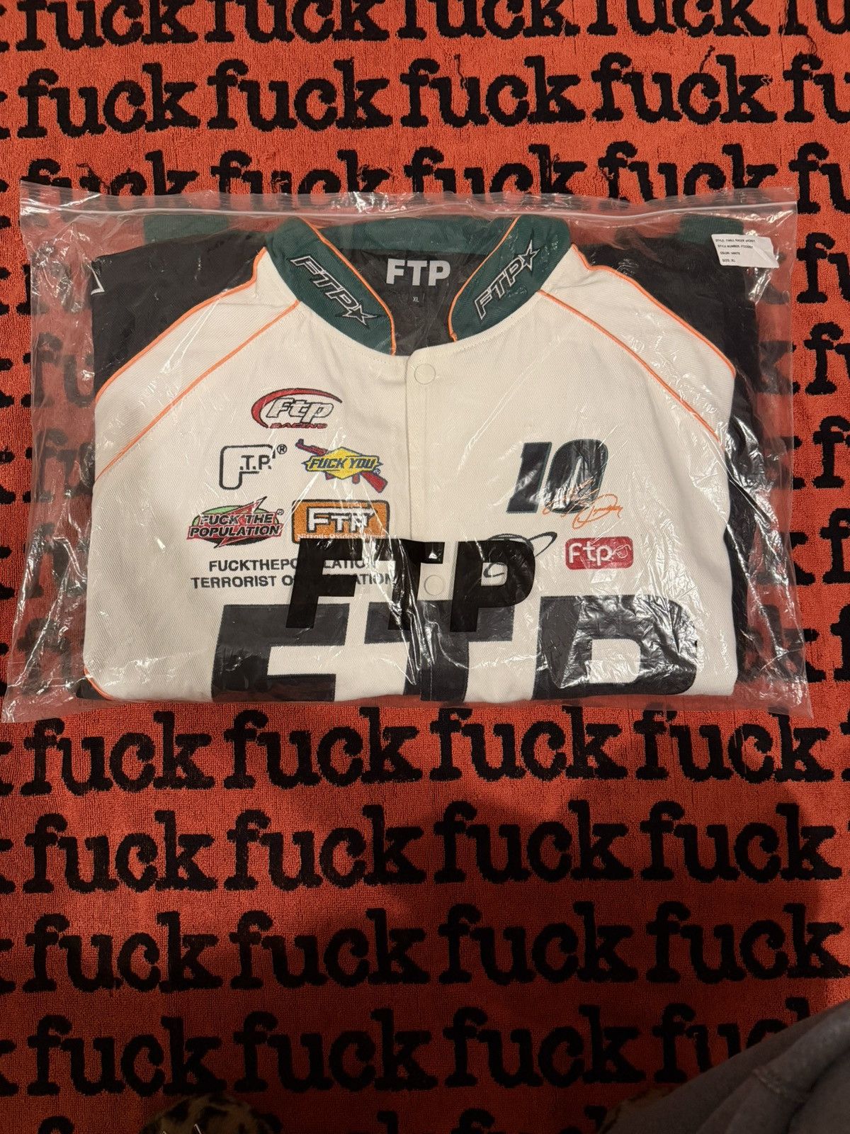 Fuck The Population FTP Pit-crew Jacket (WHITE) Size US XL / EU 56 / 4 - 4 Thumbnail