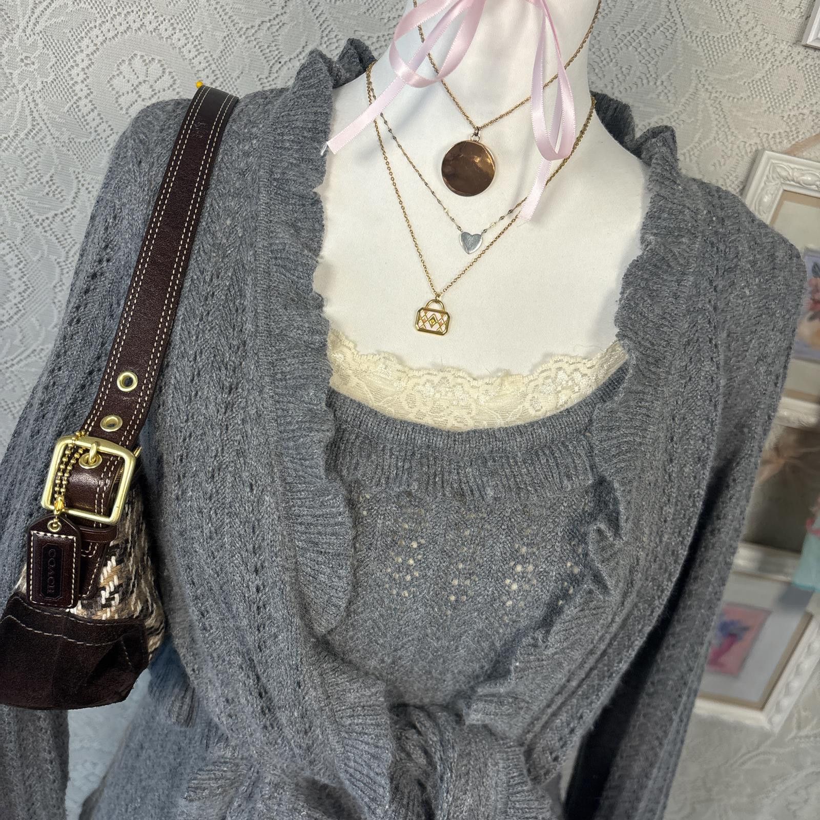 Other vintage ruffle cozy cardigan and tank top set Size L / US 10 / IT 46 - 5 Thumbnail