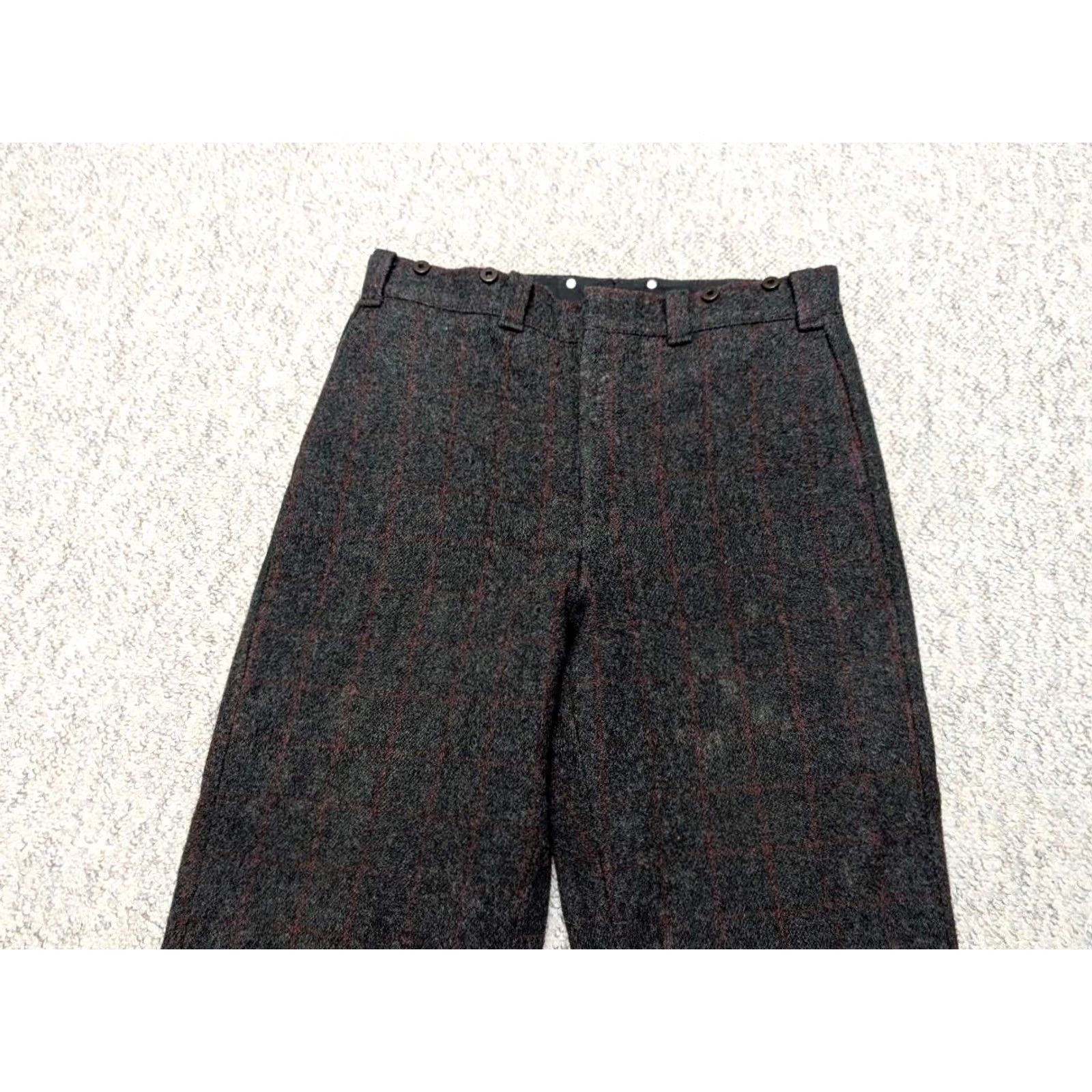 Vintage VINTAGE Woolrich Pants WOOLRICH hunting 38x30 charcoal gray striped Mens Wool - Malone Thick Wool Mens Pants Size US 38 / EU 54 - 2 Thumbnail