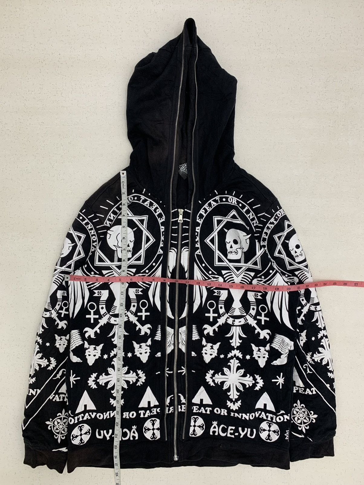 Le Grande Bleu (L.G.B.) ACE YU DOUBLE ZIP HOODIE SKULL CRAZY CROSS VANDALIZE PRINTED Size US XL / EU 56 / 4 - 2 Thumbnail