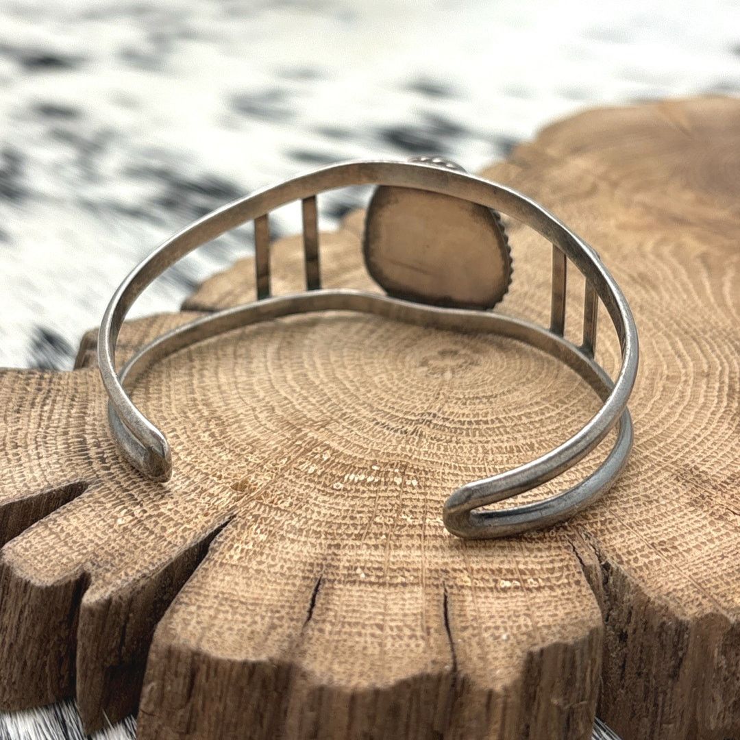 Native 1970s Native American NAVAJO Silver Turquoise Cuff Bracelet Size ONE SIZE - 3 Thumbnail