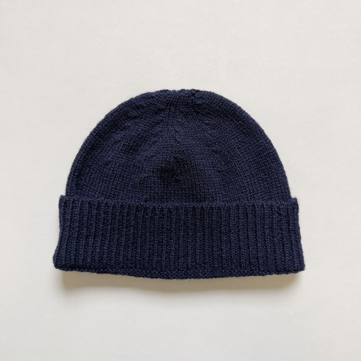Dries Van Noten Brushed Dark Blue Wool Beanie Hat Size ONE SIZE - 2 Thumbnail