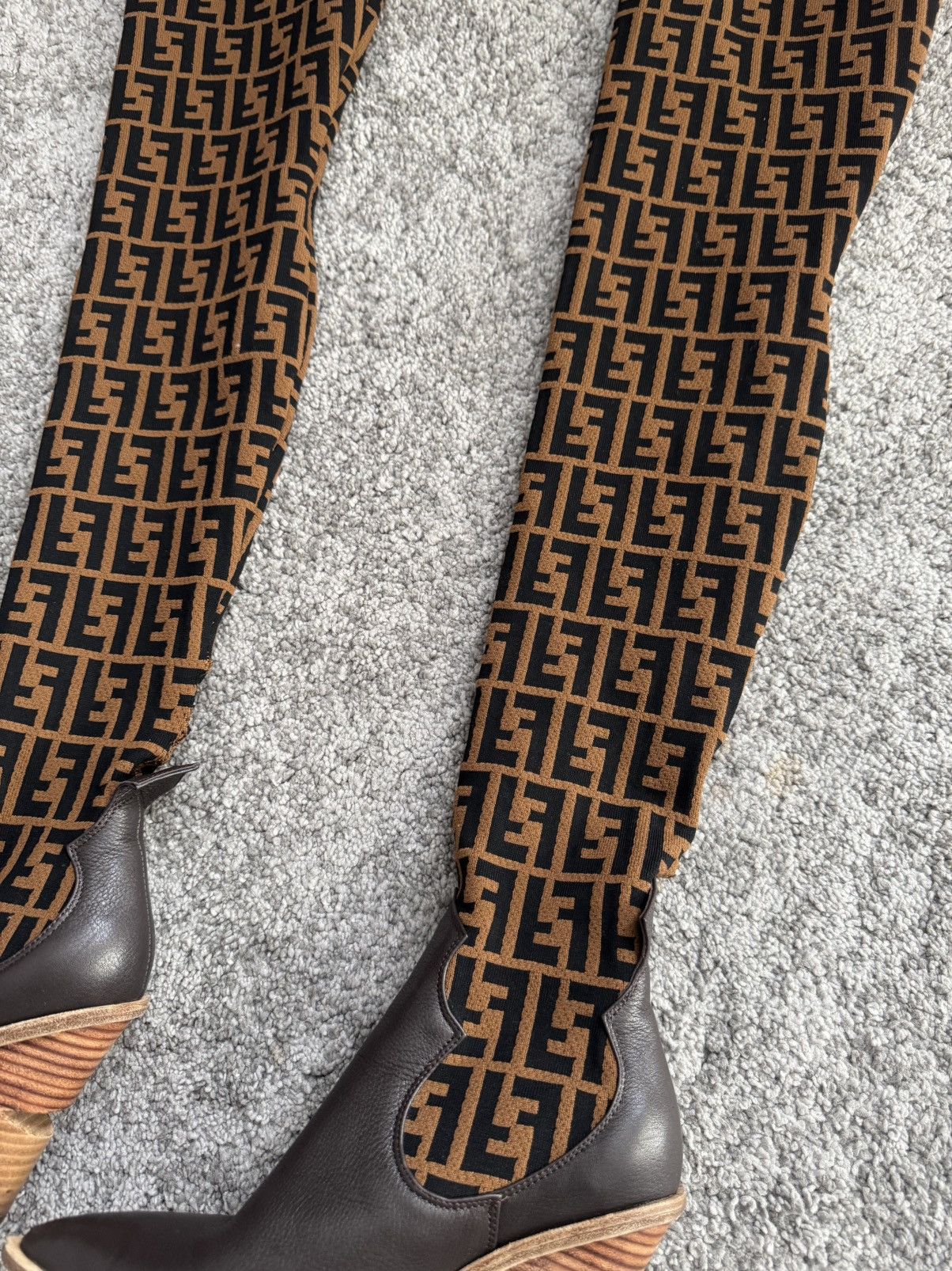 Fendi Fendi FF Cowboy Over the knee sock boots monogram Size US 6.5 / IT 36.5 - 5 Thumbnail