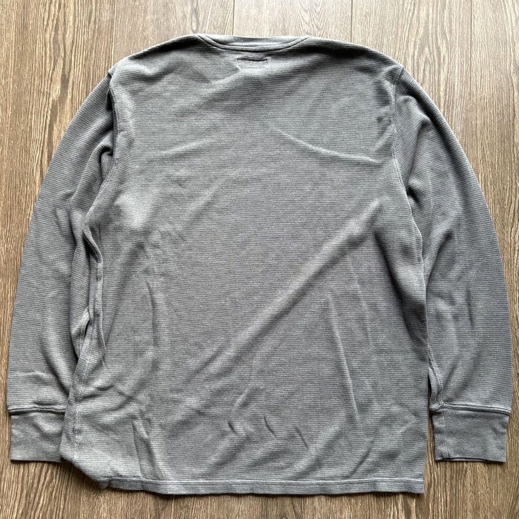 Polo Ralph Lauren VINTAGE Polo Ralph Lauren Thermal Shirt Mens XL Grey Waffle Knit Crew Neck Logo Long Sleeve Pajama Top Size US XL / EU 56 / 4 - 6 Thumbnail