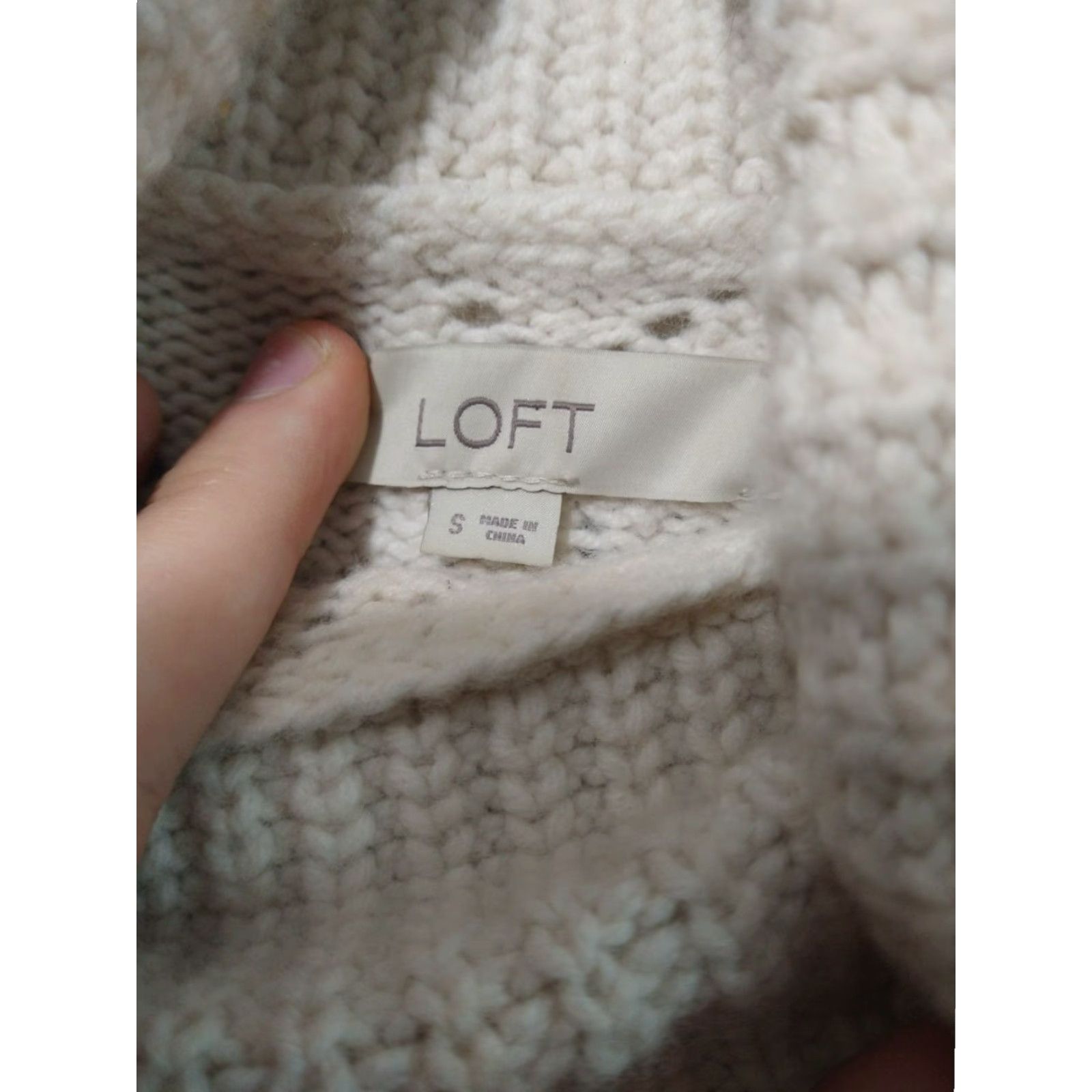 Loft LOFT Womens Sweater Pullover White Wool Blend Turtleneck Crochet Open-Knit Long Sleeve Small Casual Bohemian Preppy 90s Mens Womens Size S / US 4 / IT 40 - 5 Thumbnail