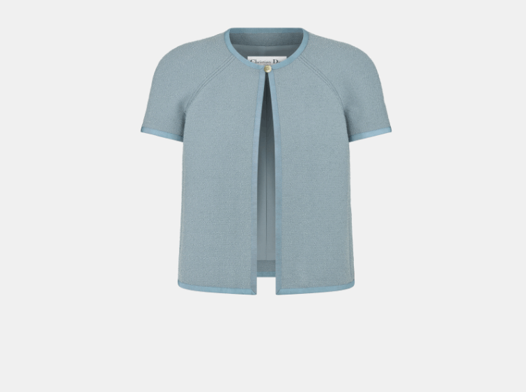 Dior o1w1db10326 511V93 Short-Sleeved Jacket in Pastel Blue Size S / US 4 / IT 40 - 1 Thumbnail