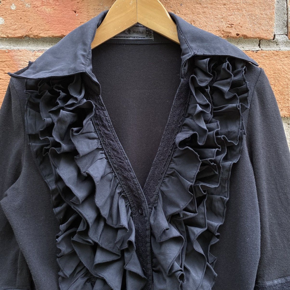 Designer × Japanese Brand Cook jeans Y2K Punk Black Ruffle Fitted Blouse Size M / US 6-8 / IT 42-44 - 11 Thumbnail