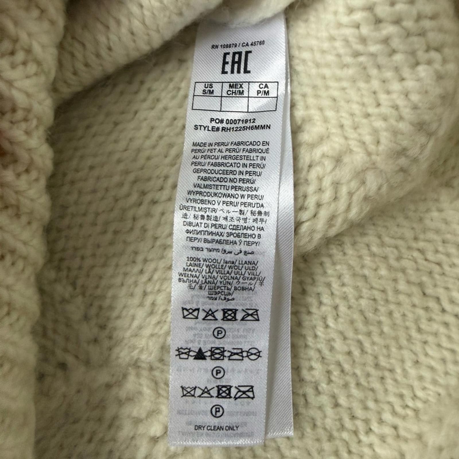 Rag & Bone Hand-Knit Entrelac Wool Sweater Ivory Size US M / EU 48-50 / 2 - 3 Thumbnail