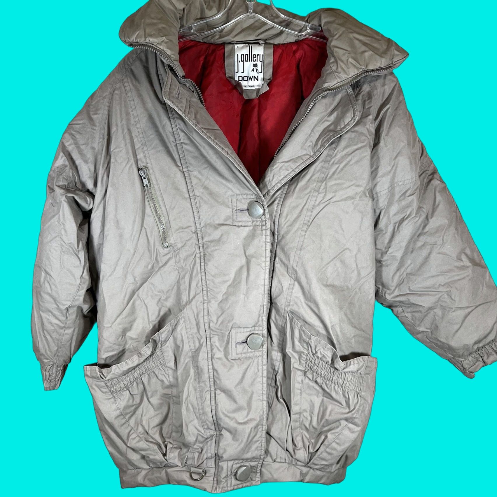 Vintage Vtg J. Gallery Down Puffer Jacket Women's Duck Down Sz M Beige Coat Fashion Size M / US 6-8 / IT 42-44 - 1 Thumbnail