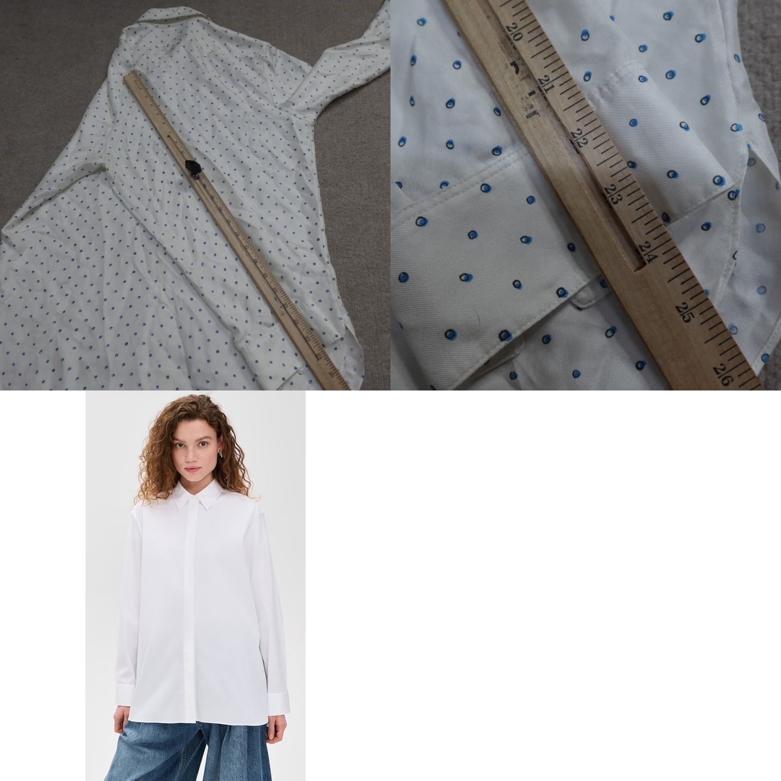 Theory Theory Womens Shirt Medium Ivory Polka Dot Silk Blouse Size M / US 6-8 / IT 42-44 - 9 Thumbnail