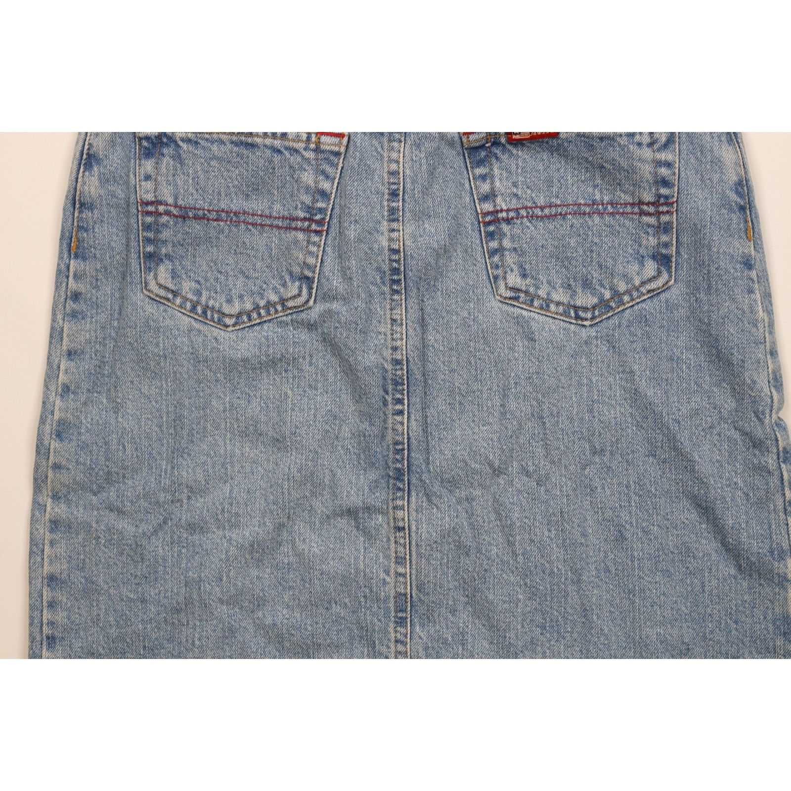 Ralph Lauren Vintage 90s Ralph Lauren Distressed Knee Length Denim Skirt Size 28" / US 6 / IT 42 - 11 Thumbnail