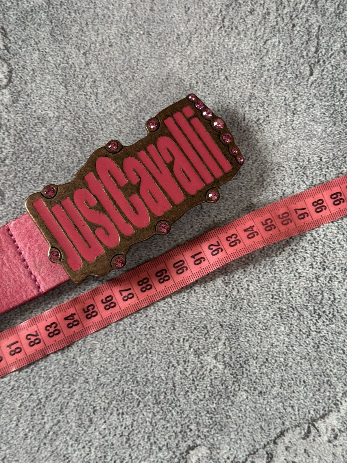 Just Cavalli × Roberto Cavalli × Vintage Just Cavalli pink Avantgarde leather belt rhinestones Y2K Size ONE SIZE - 13 Thumbnail