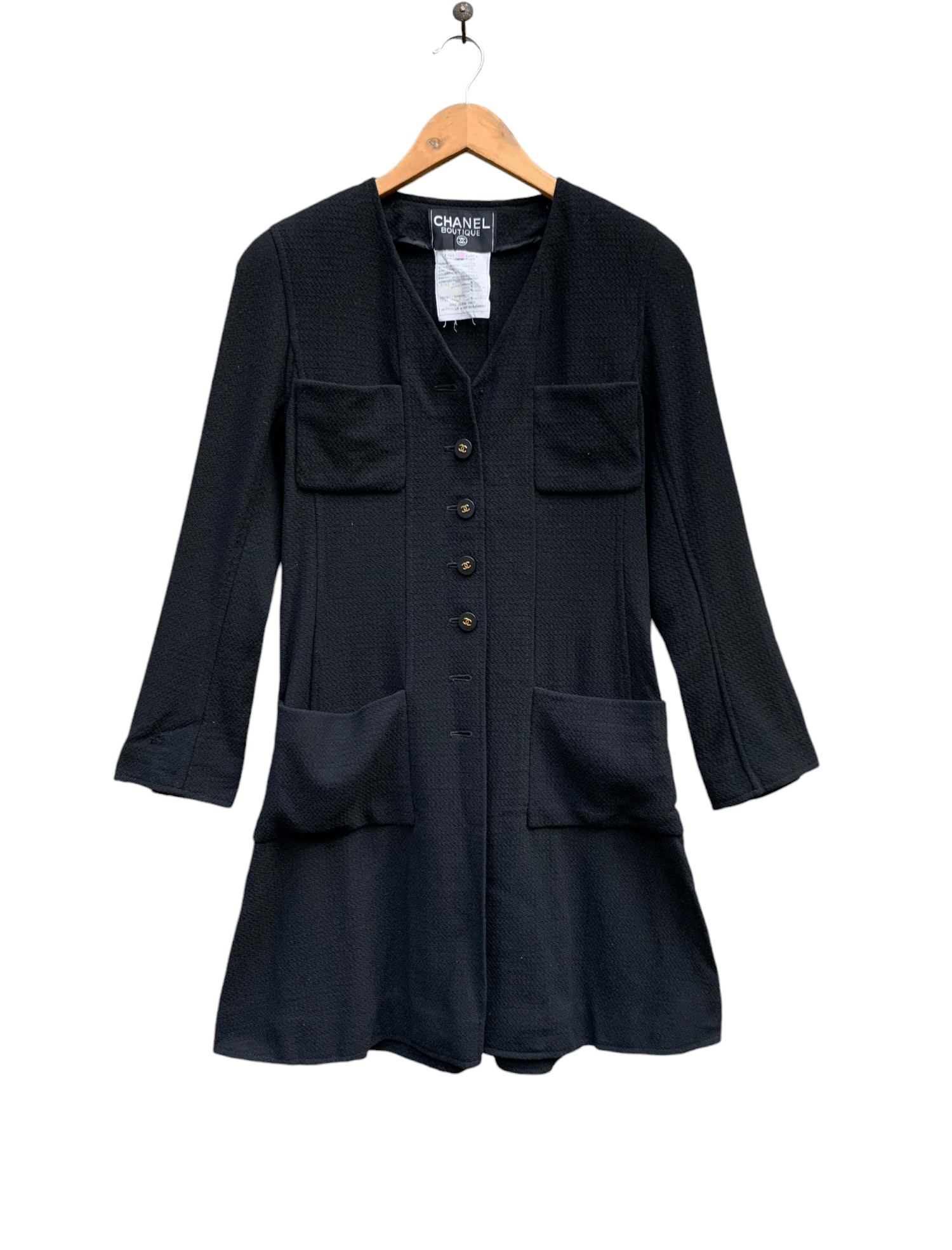 Chanel Chanel 94A Cc Mark Boton Tweed Chaqueta Large Button Size S / US 4 / IT 40 - 1 Thumbnail