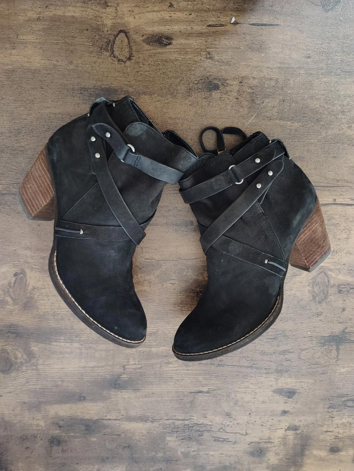 Designer Sam Edelman Ankle Boots Black Leather Side Zip Bootie Women Size US 6 / IT 36 - 4 Thumbnail