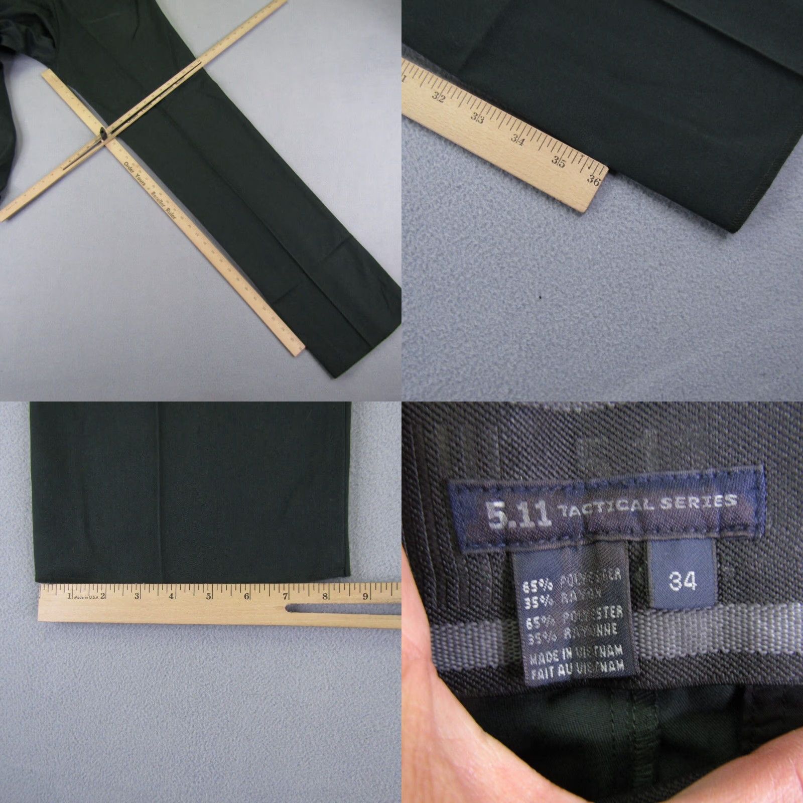 Vintage 5.11 Tactical Series Pants Mens 34 Green Chino Pleated Utility Uniform Unhemmed Size US 31 - 8 Thumbnail