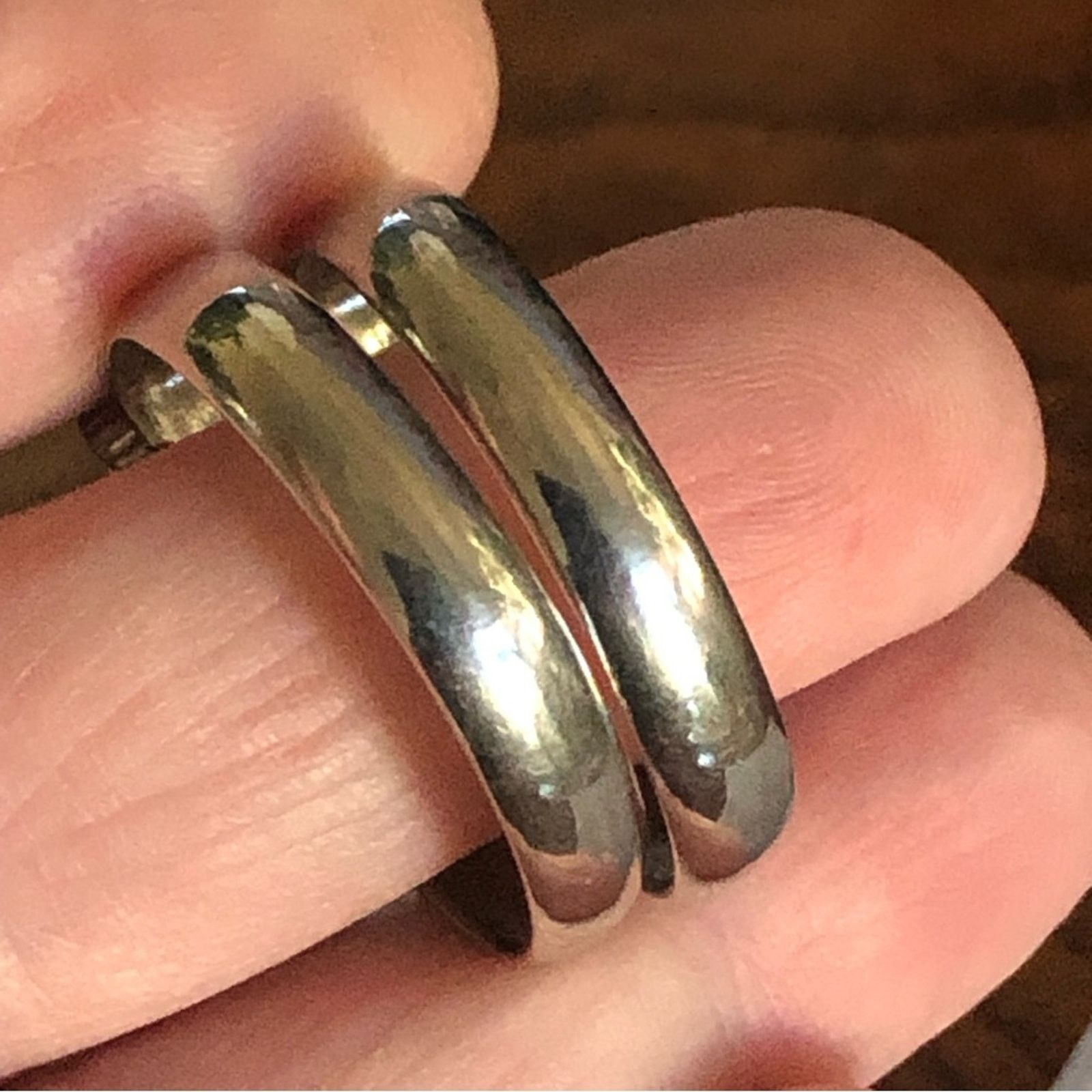 Vintage Vintage 80s silver plated hoop clip on earrings Size ONE SIZE - 4 Thumbnail