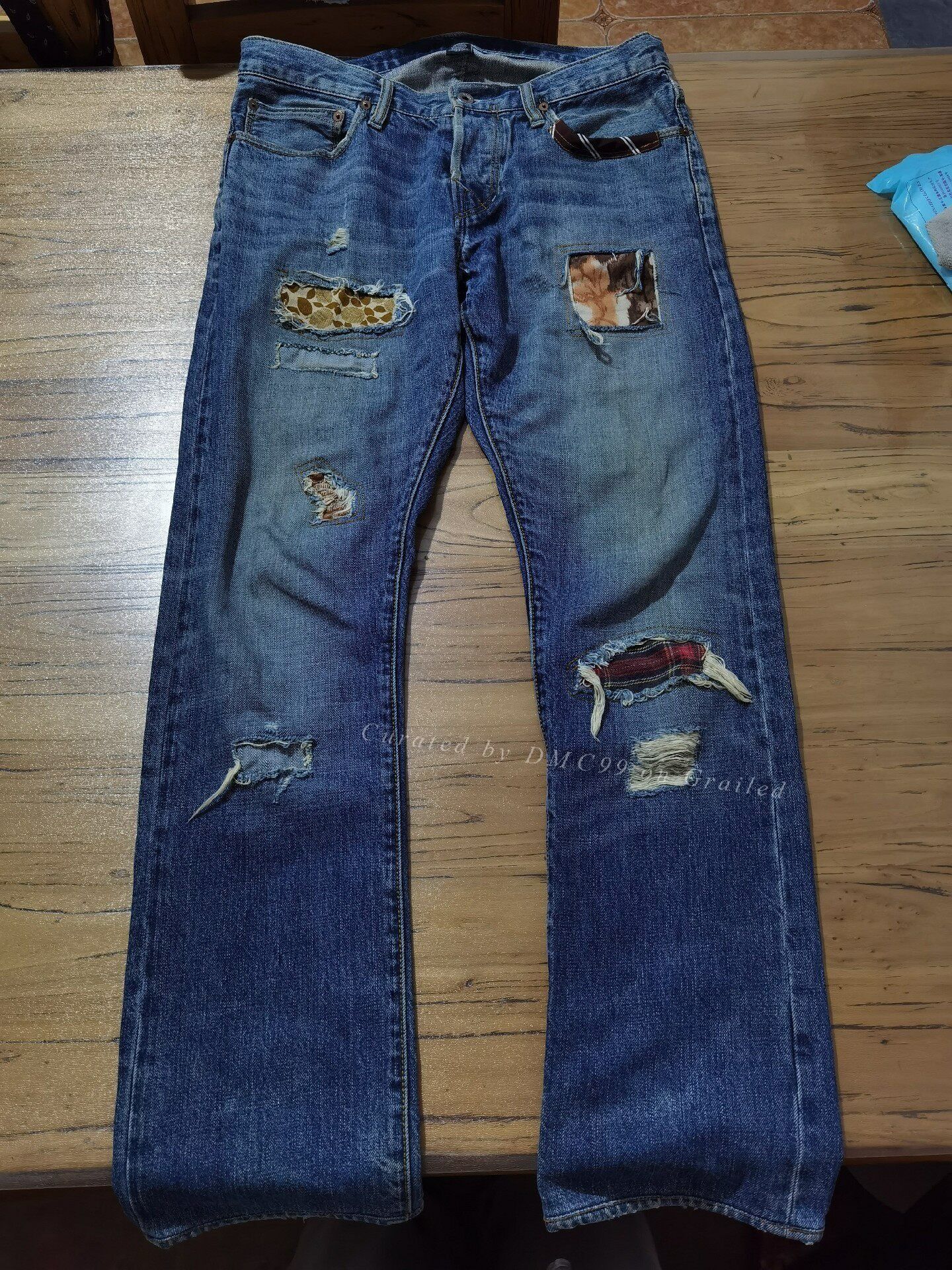 RRL Ralph Lauren Ralph Lauren Extreme Distressed Patch Jeans Size US 30 / EU 46 - 1 Thumbnail