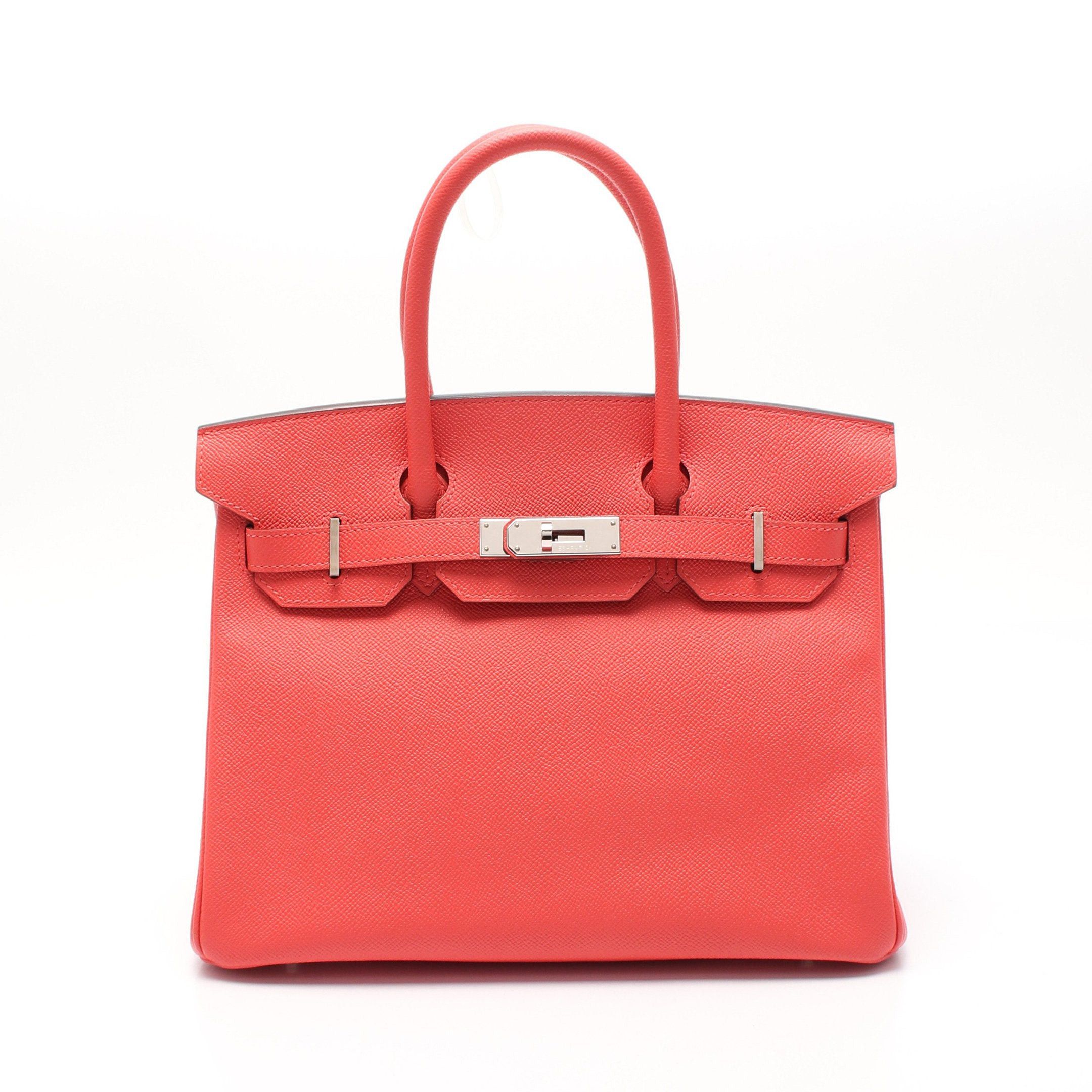 Hermes Hermes Birkin 30 Rouge Pivoine Handbag Veau Epsom Coral Pink Silver Hardware C Engraved Size ONE SIZE - 1 Thumbnail