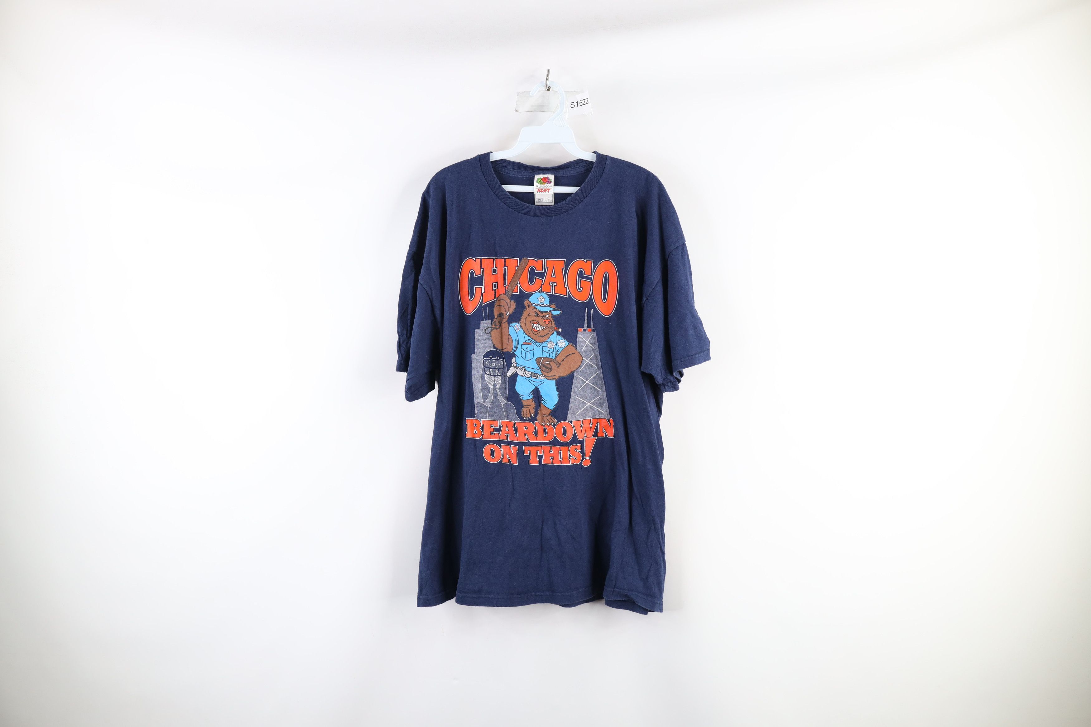 Vintage Vintage Police Chicago Bears Football T-Shirt Blue Cotton Size US XXL / EU 58 / 5 - 1 Thumbnail