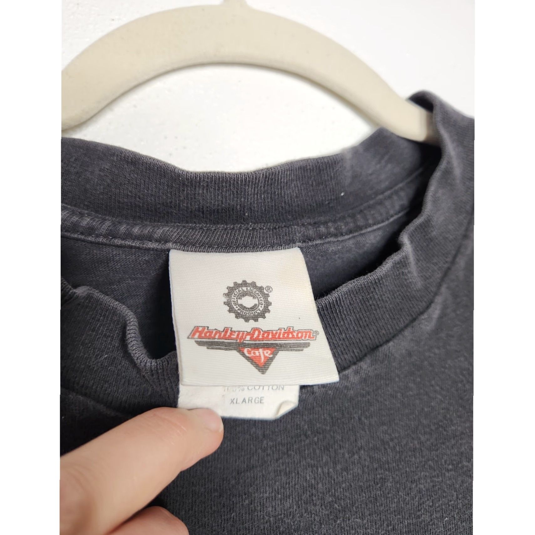 Harley Davidson VINTAGE Harley Davidson Shirt Unisex Adults XL Black Double Sided Pocket HD Skate Biker Size US XL / EU 56 / 4 - 2 Thumbnail