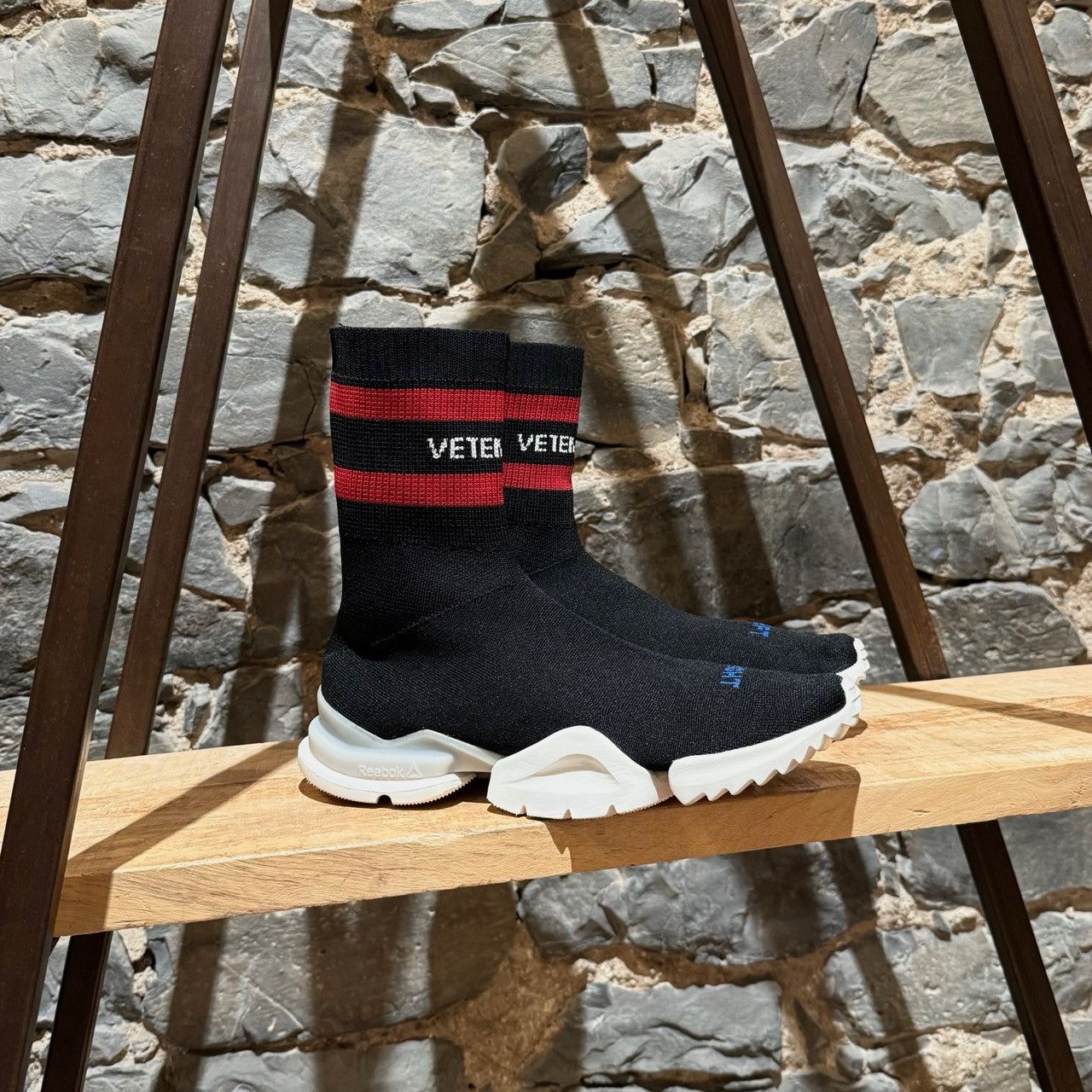 Vetements x Reebok Black Sock Pump Logo High-top Sneakers
