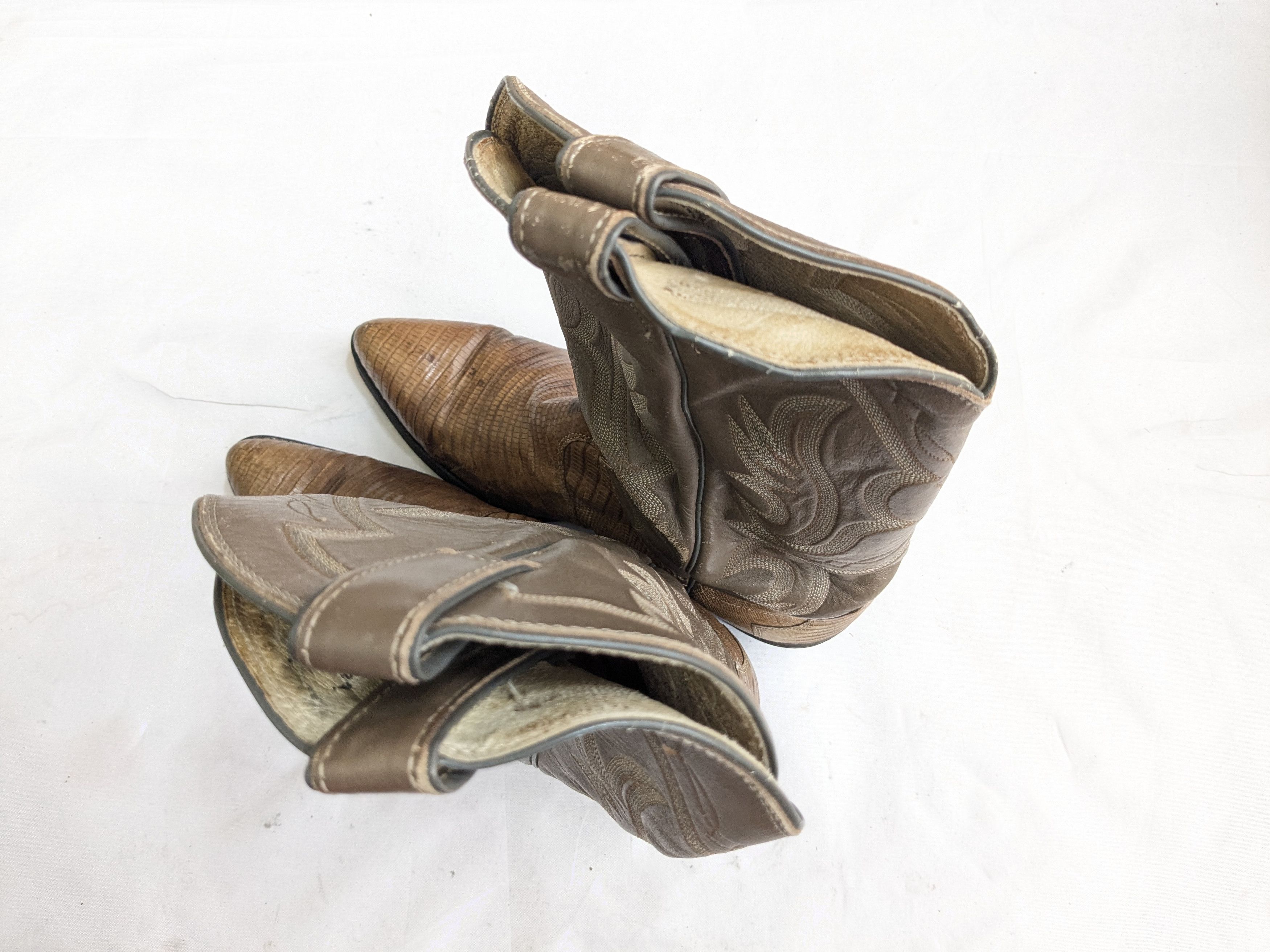 Other Vintage Justin Cowboy Boots Brown Lizard Leather 9.5 D Size US 9.5 / EU 42-43 - 9 Thumbnail