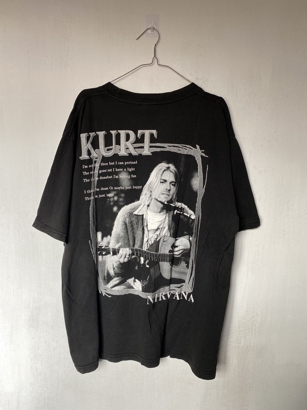 Band Tees × Vintage Vintage Kurt Cobain Mtv Unplugged Tshirt Boot 90s Size US XL / EU 56 / 4 - 2 Thumbnail