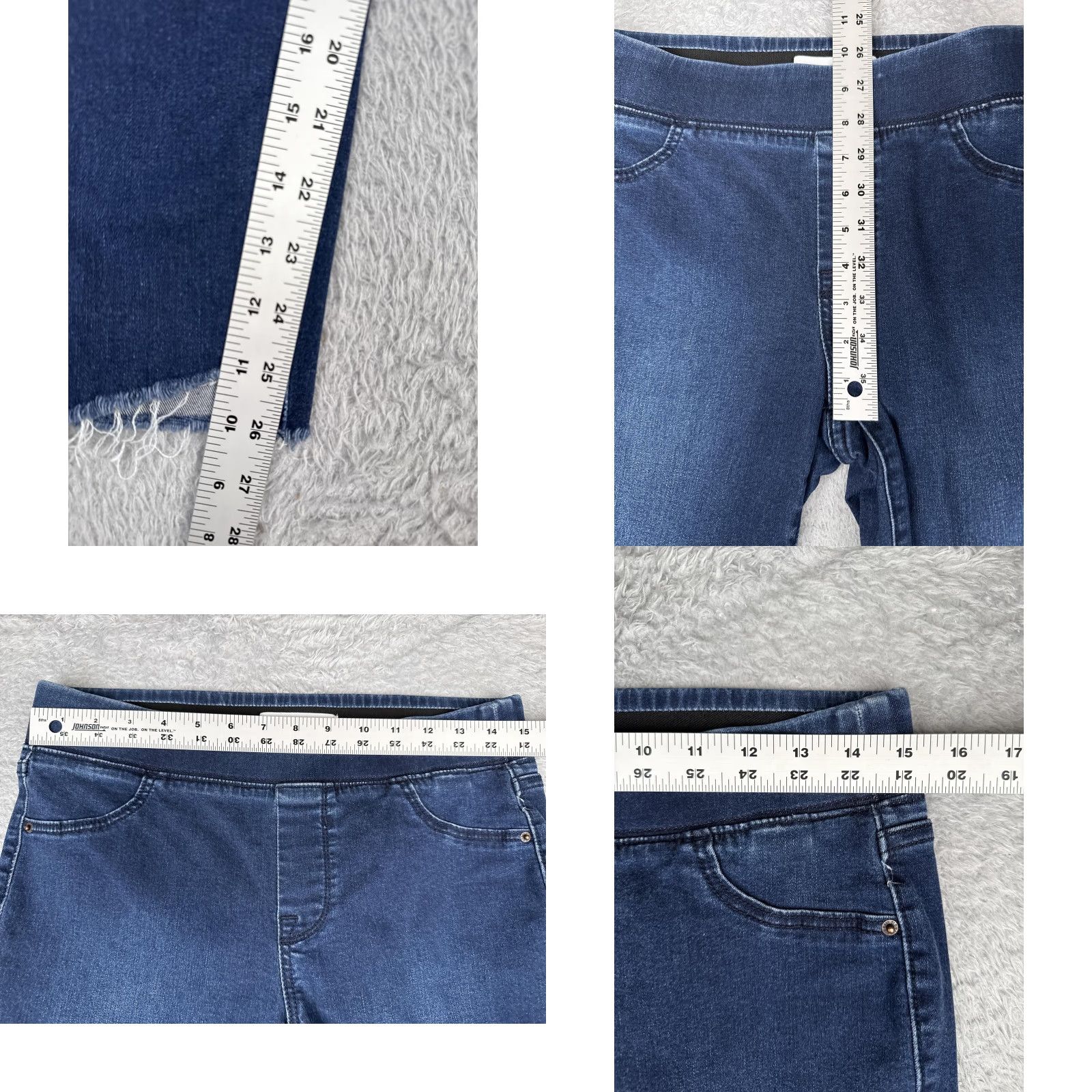 Old Navy Old Navy Jeans Womens 6 Blue Rockstar Jeggings Pull-On Elastic Waist Raw Hem Jeans Size 28" / US 6 / IT 42 - 8 Thumbnail