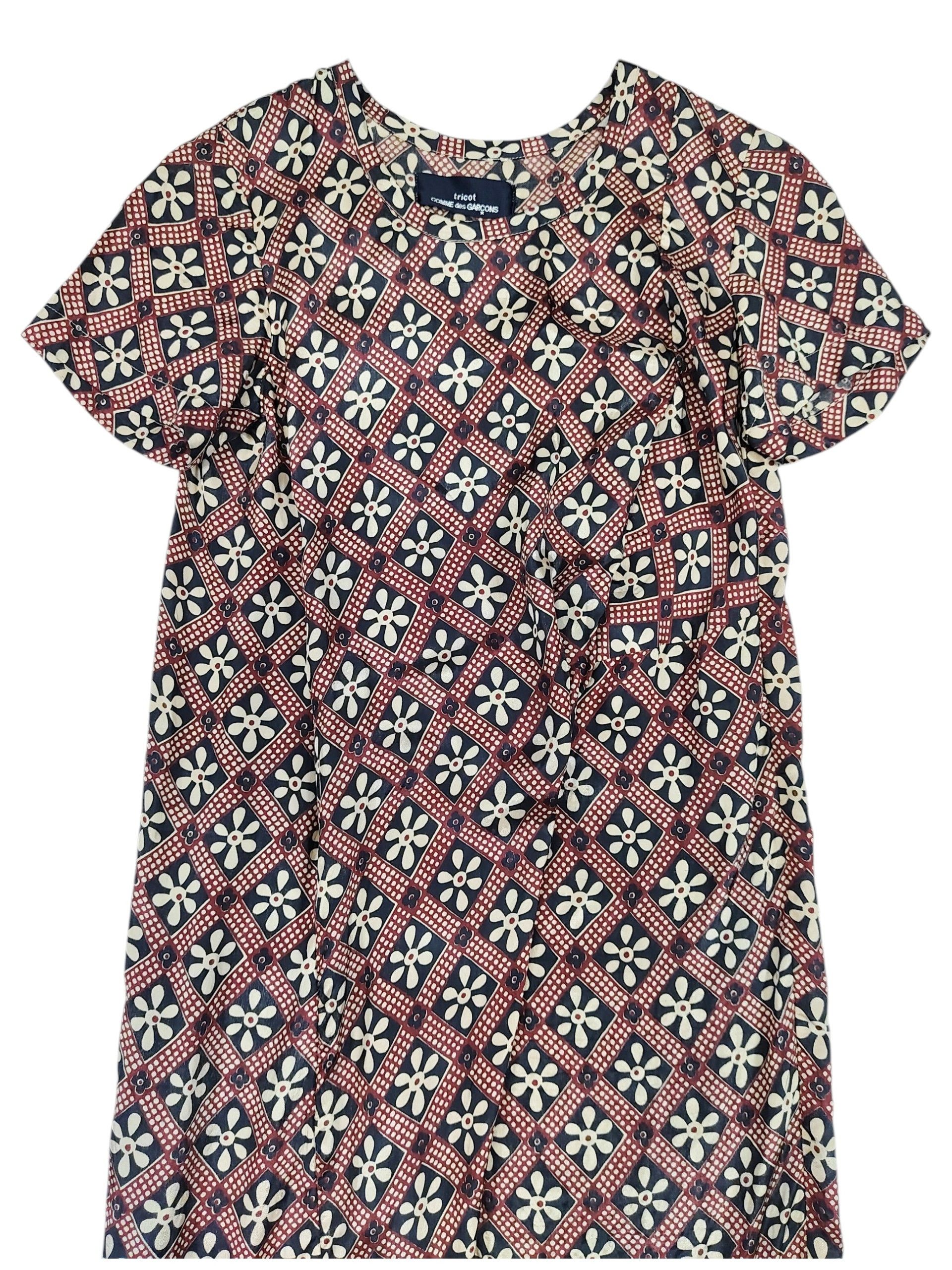 Tricot Comme des Garcons AD97 Tricot CDG- Asymmetric Draped Floral Geometric Dress Size M / US 6-8 / IT 42-44 - 7 Thumbnail