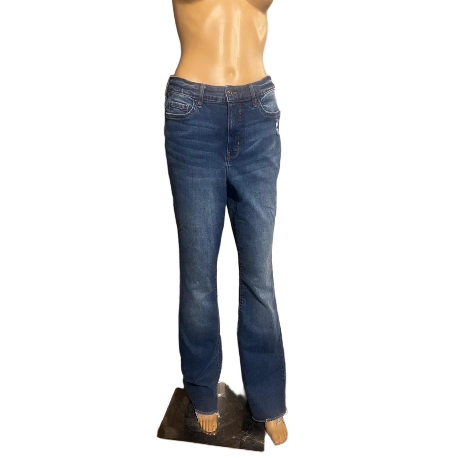 Cosmic Wonder Wonderly Jeans High-Rise Flare 8R Blue 33in Frayed Hem Boho Size 30" / US 8 / IT 44 - 2 Thumbnail