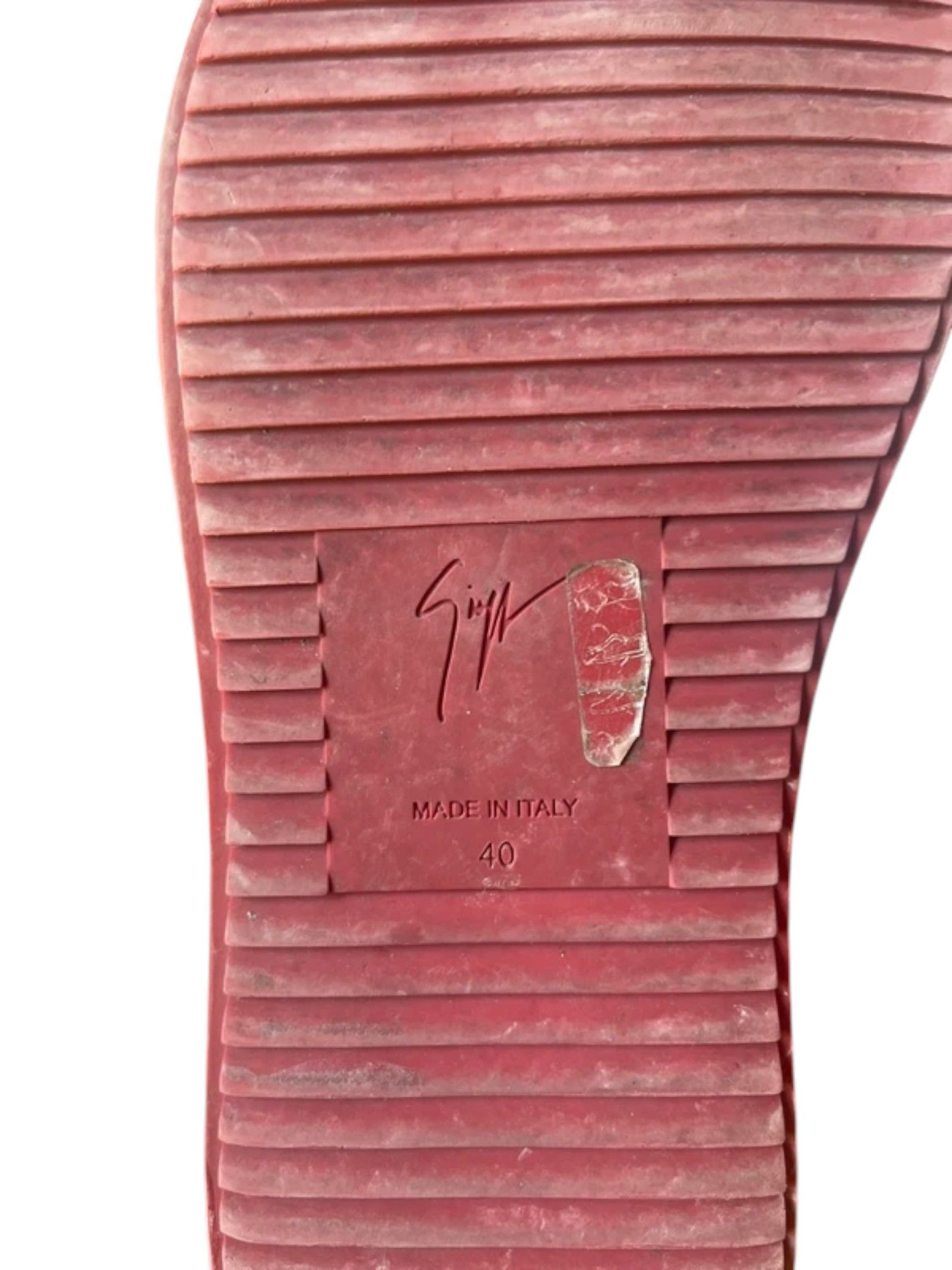Giuseppe Zanotti Giuseppe Zanotti Red Leather Double Zip High-Tops, c.2010s Size US 7 / EU 40 - 5 Thumbnail