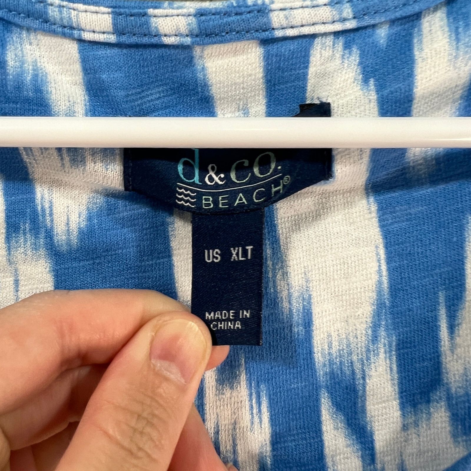 Denim & Co. Denim & Co. Beach Tall Printed Knit Linen Blend Midi Size XL / US 12-14 / IT 48-50 - 3 Thumbnail
