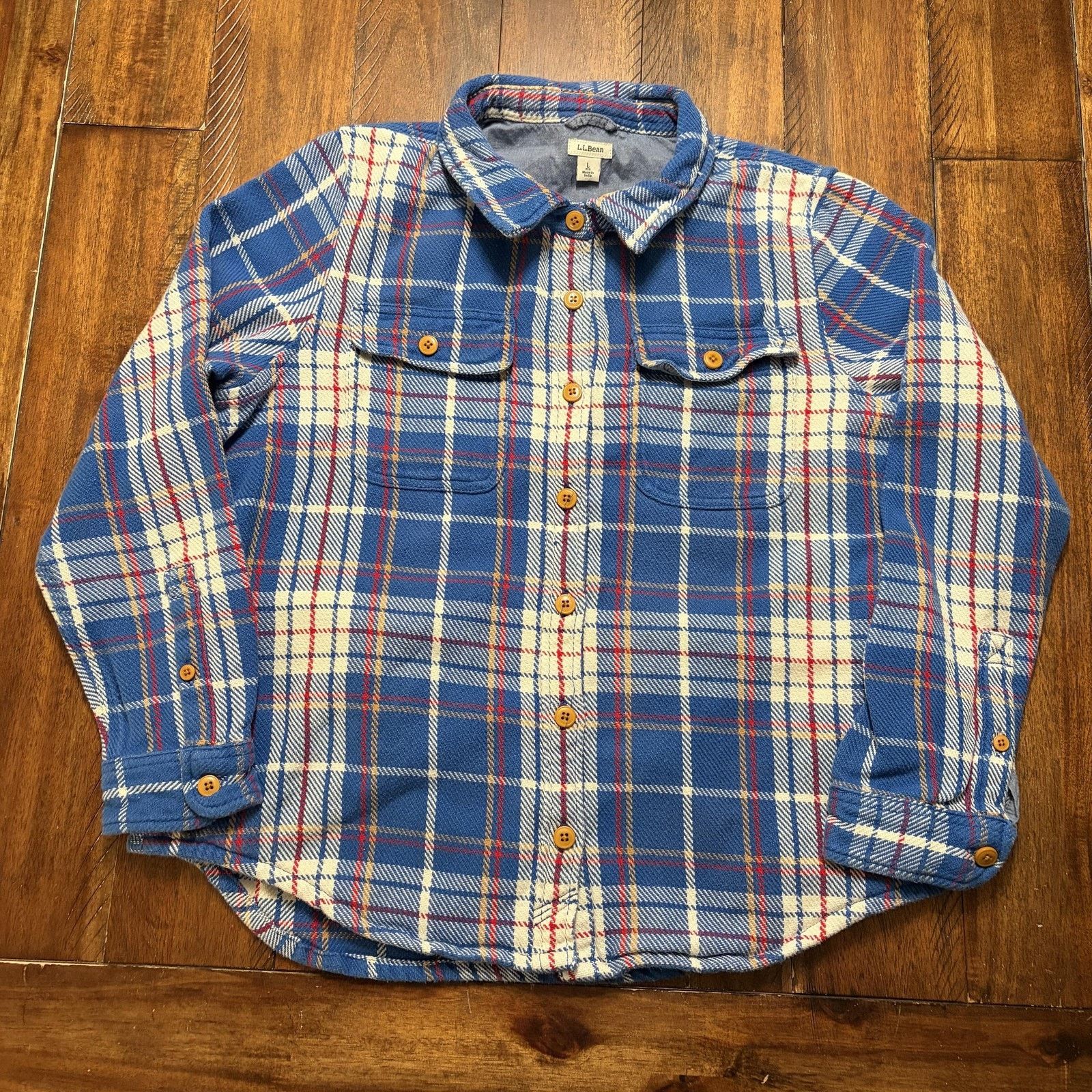 L.L. Bean L.L.Bean Shirt Womens L Flannel Lined Button Front Pockets Size L / US 10 / IT 46 - 2 Thumbnail