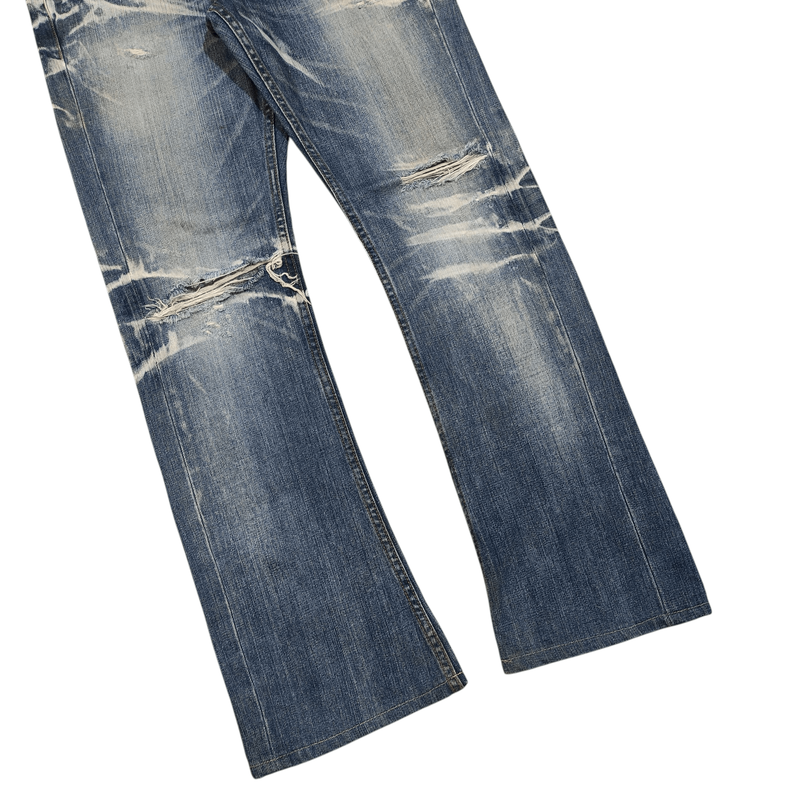JACKROSE Jackrose Distressed Flare Denim – 2000s Vkei Size US 31 - 7 Thumbnail