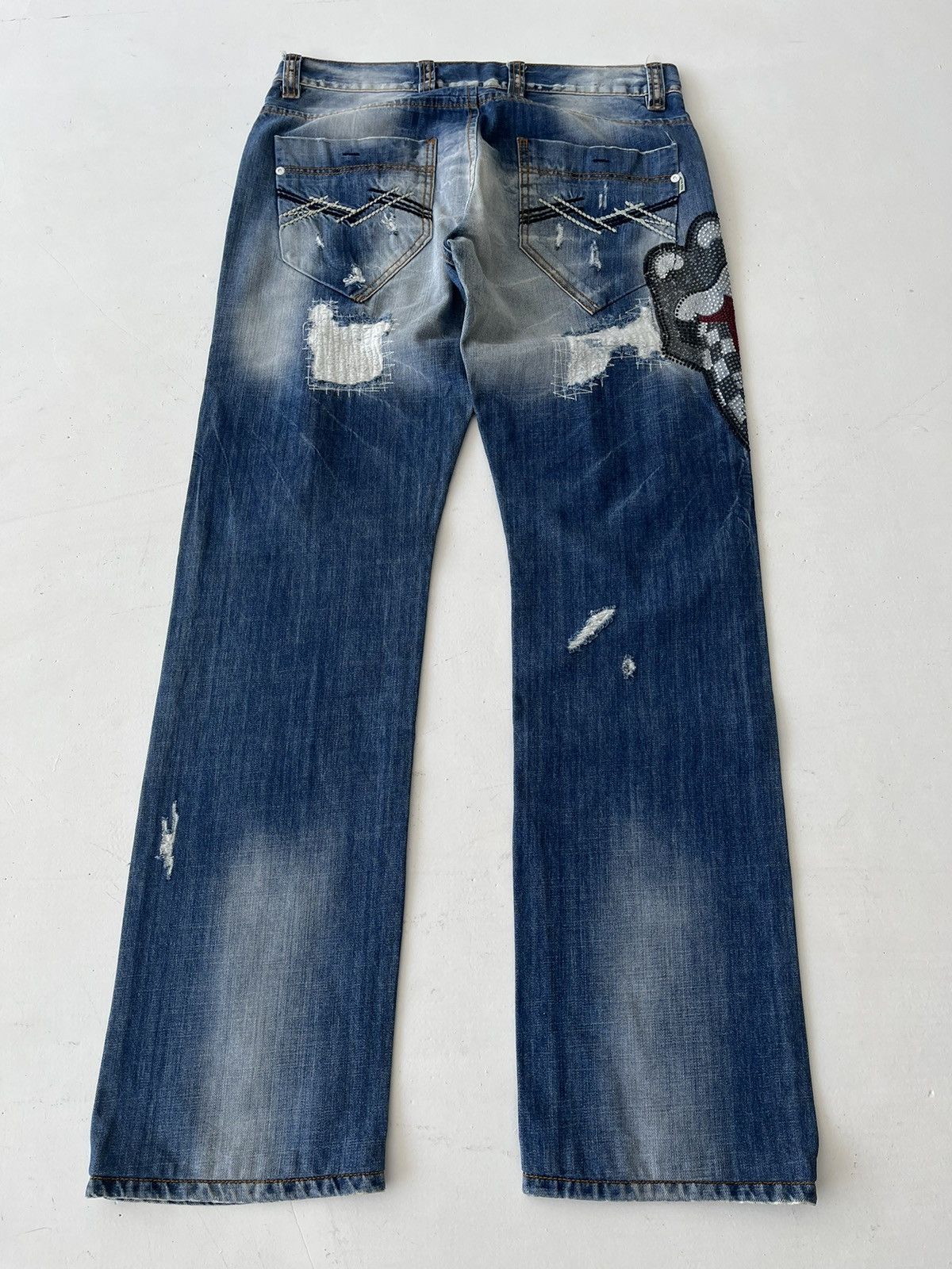 If Six Was Nine Vintage distressed Japanese jeans Musidor Rolling Stones y2k Size US 34 / EU 50 - 2 Thumbnail