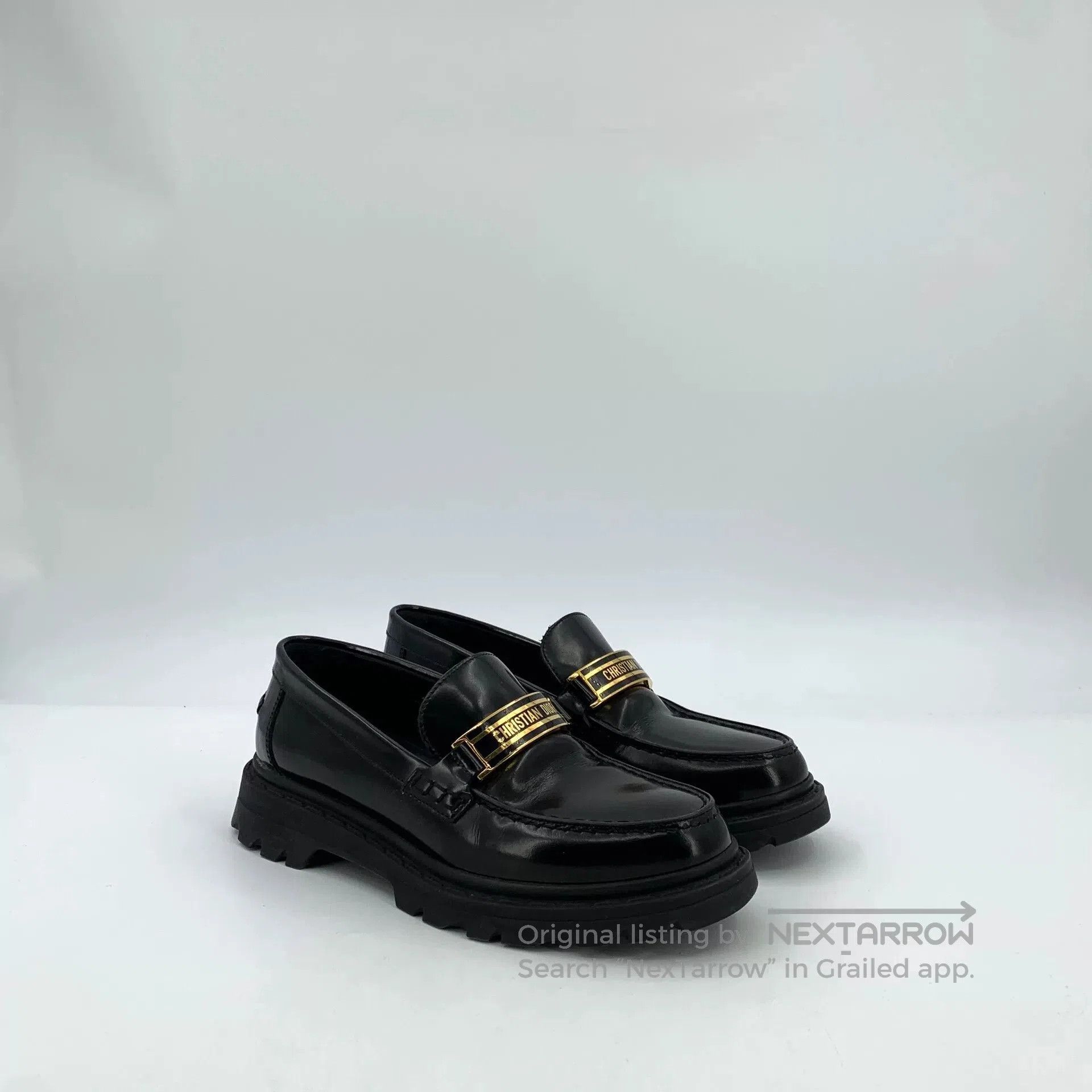 Dior Dior Black Logo Leather Loafers. Size US 8 / IT 38 - 2 Thumbnail
