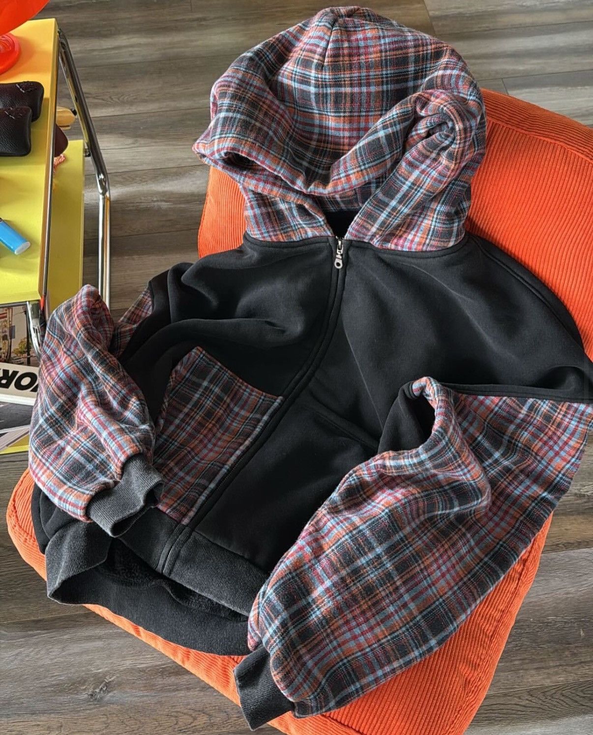 Other Xwore Tartan Yellow Plaid Zip-Up Hoodie | Grailed