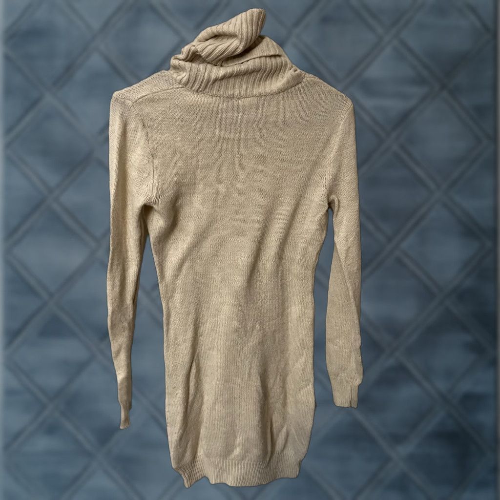 H&M H&M Basic Turtle Neck Pullover Beige Cotton Blend Sweater Dress Women's Size XS Size XS / US 0-2 / IT 36-38 - 1 Thumbnail