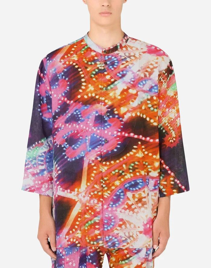 Dolce & Gabbana o1y0125 Linen Shirt in Multicolor Size US XL / EU 56 / 4 - 2 Thumbnail