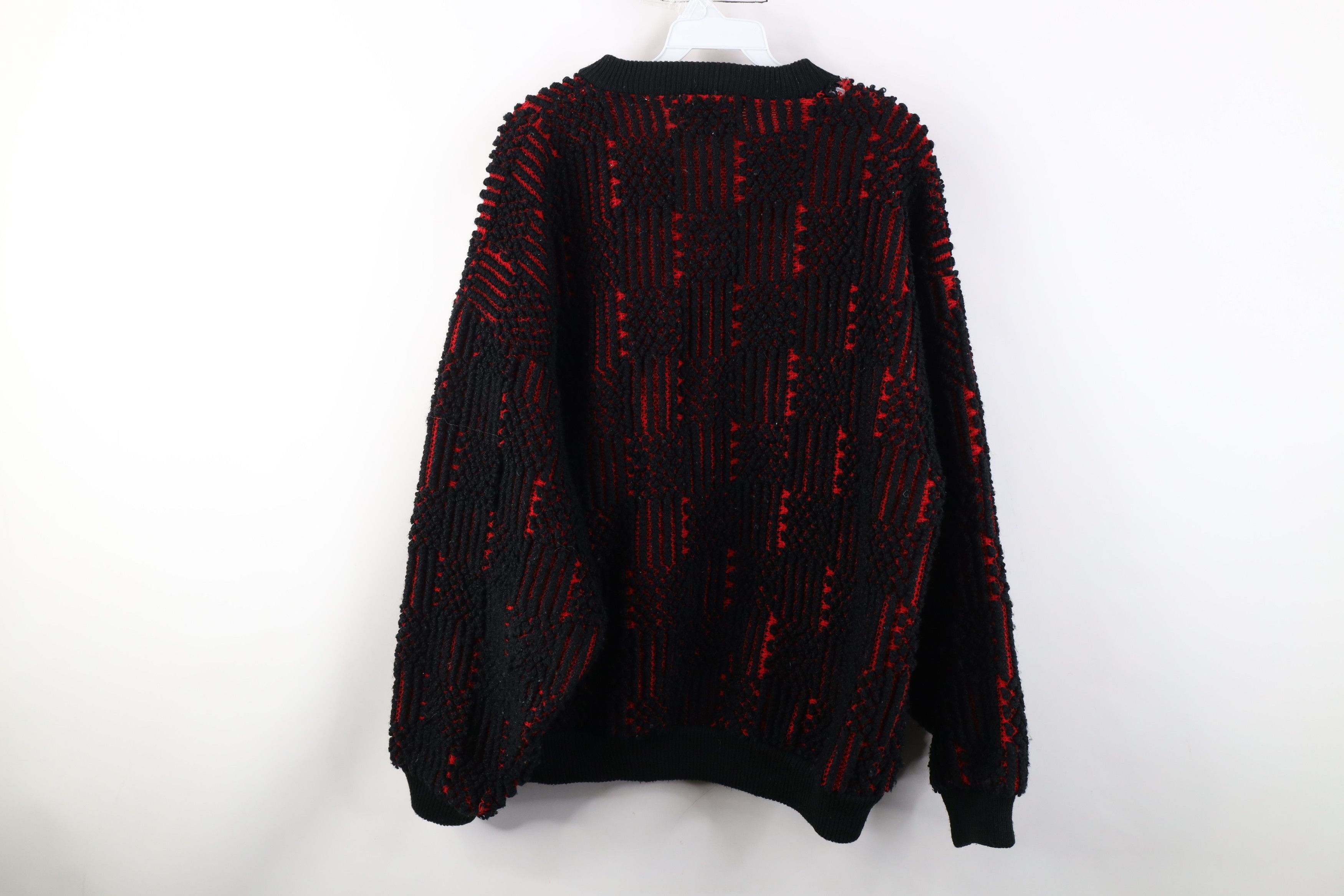 Vintage Vintage 90s Streetwear Trim Chunky Knit Football Sweater Size US M / EU 48-50 / 2 - 12 Thumbnail