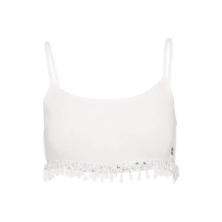 Miu Miu Miu Miu White Knit Crop Top 0079 Size M / US 6-8 / IT 42-44 - 1 Thumbnail